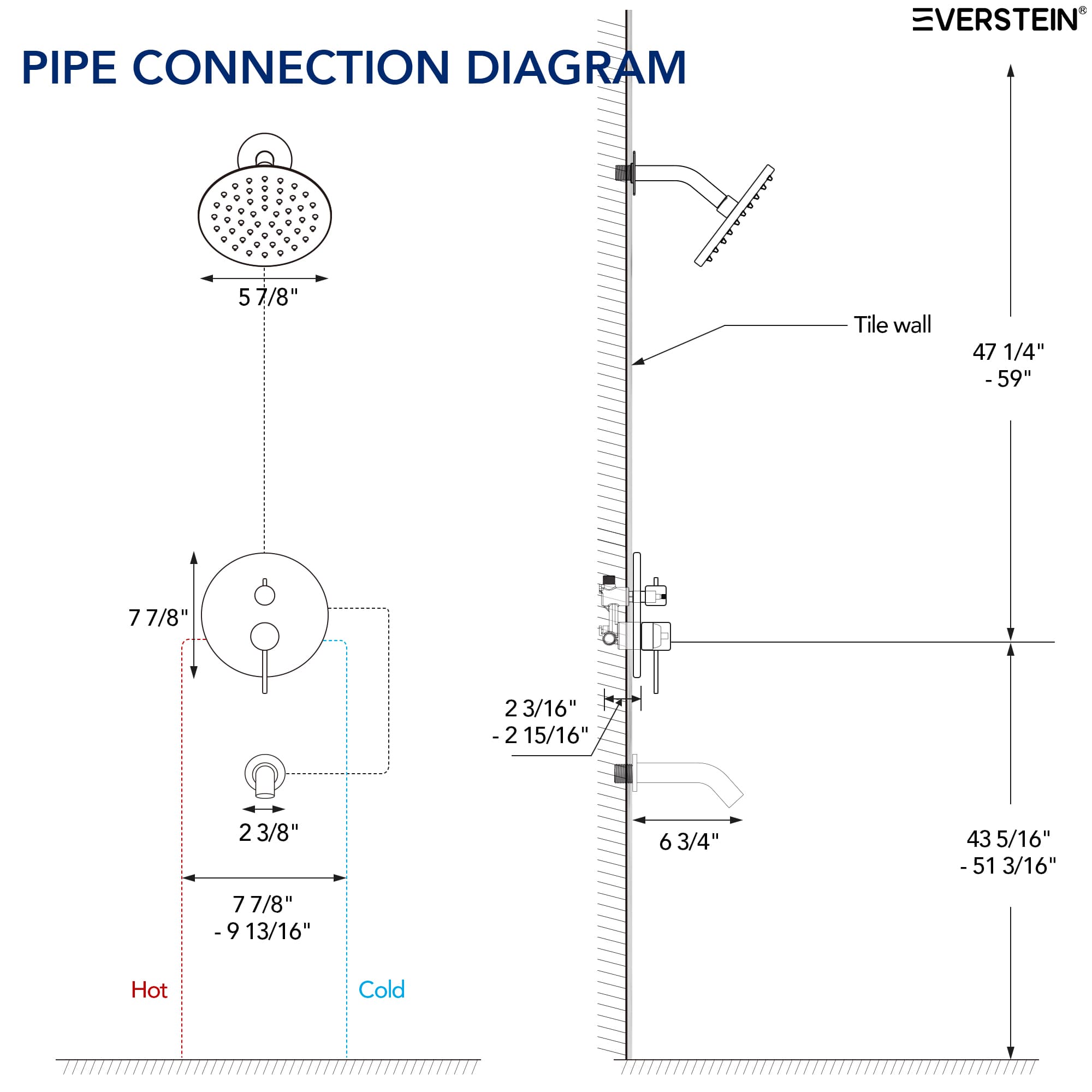 EVERSTEIN SFS-1173-CH Tub-Shower-Faucets - View #11