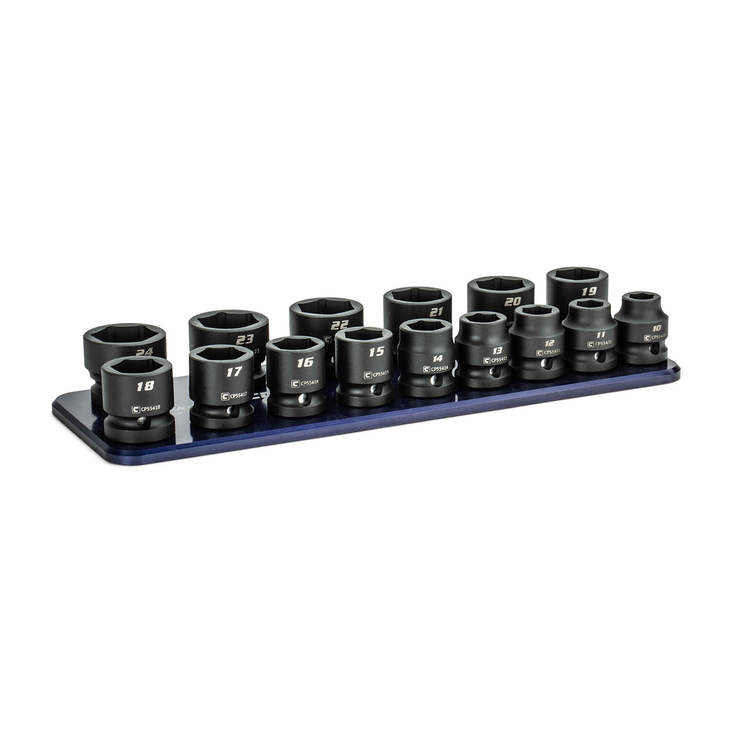 Capri Tools CP55400S-12MSBR 1/2-in Drive Metric Shallow Socket Set 15 -Pieces