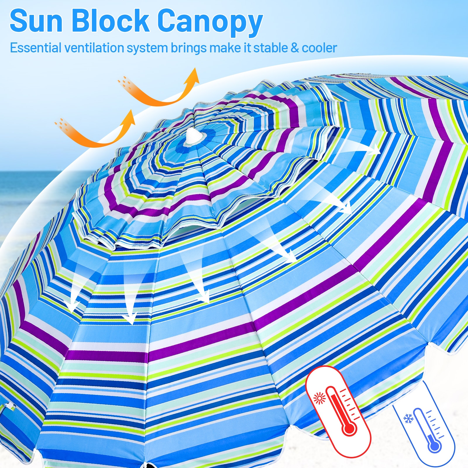WELLFOR DOG70716BL Beach-Umbrellas - View #5