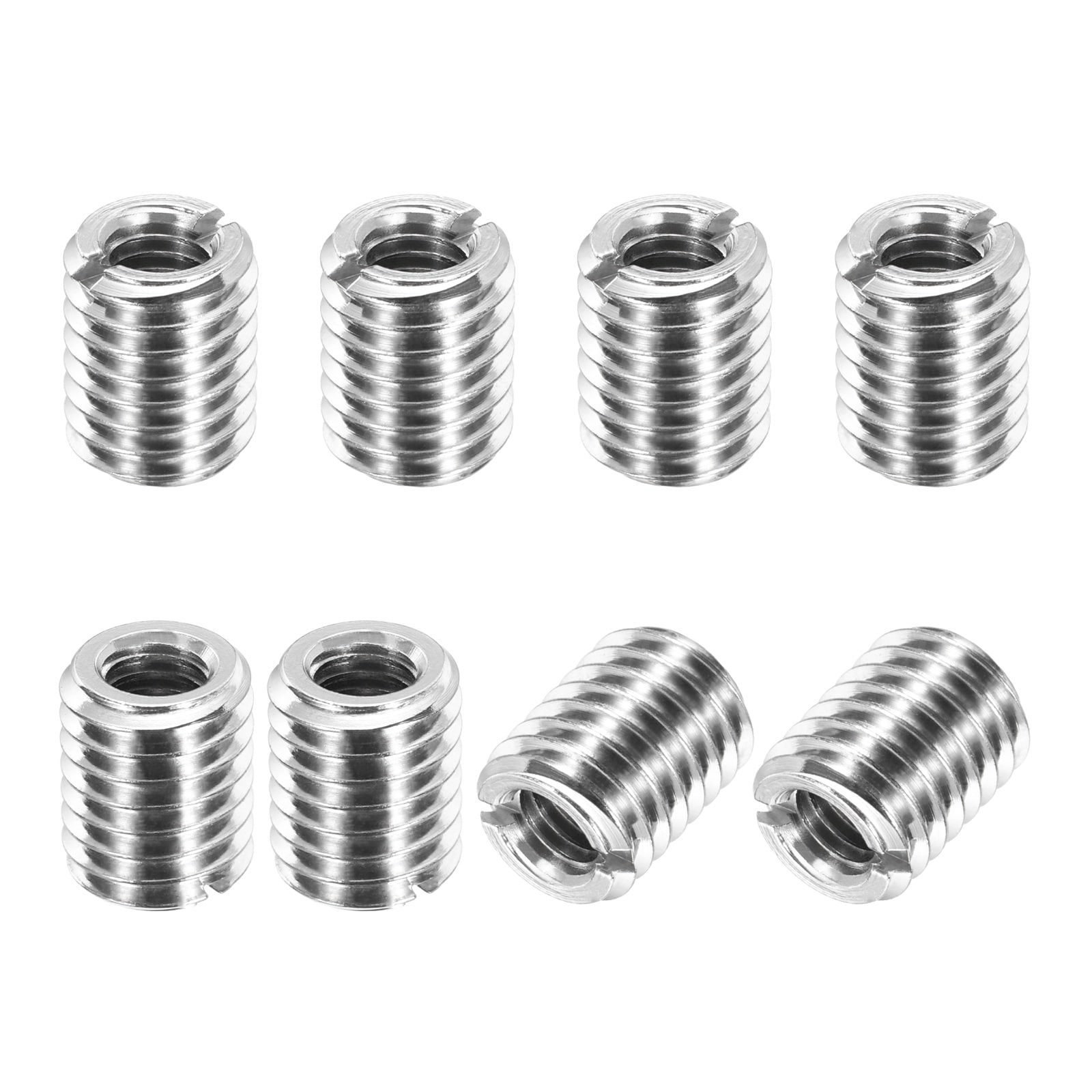 PATIKIL Thread Adapters Sleeve Reducing Nut 8pcs M12x1.75 Male to M6x1 Female Repairing Insert Nut Screw Reducer Conversion 303 Stainless Steel Fastener 15mm