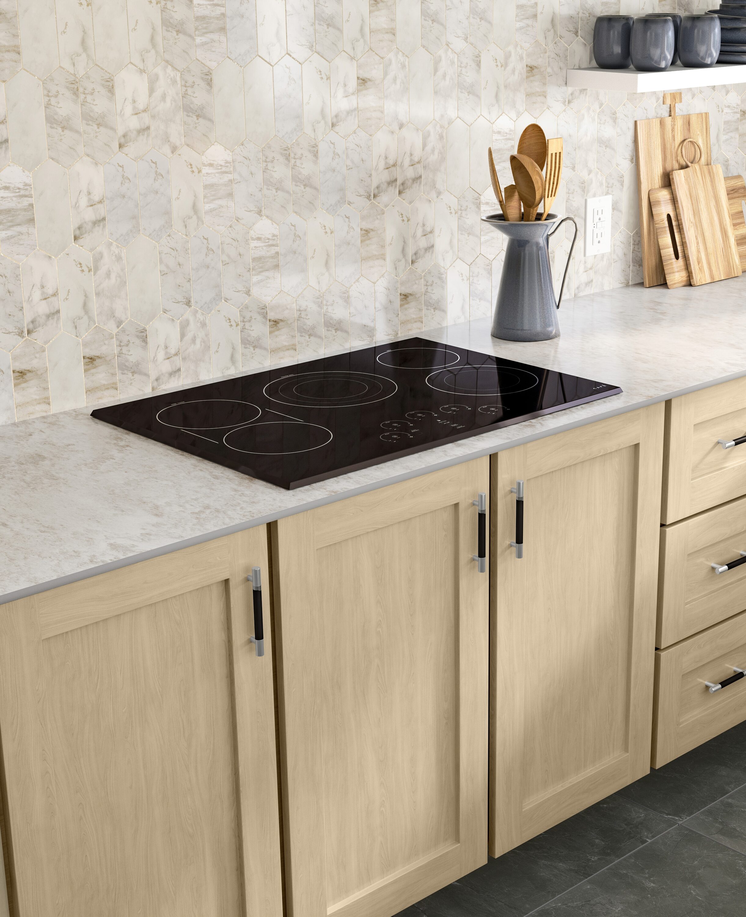 THINSCAPE 6 ft. L x 25 in. D Engineered Composite Countertop in Volakas  Marble with Satin Finish TSTB-TS504-LR-25X72 - The Home Depot