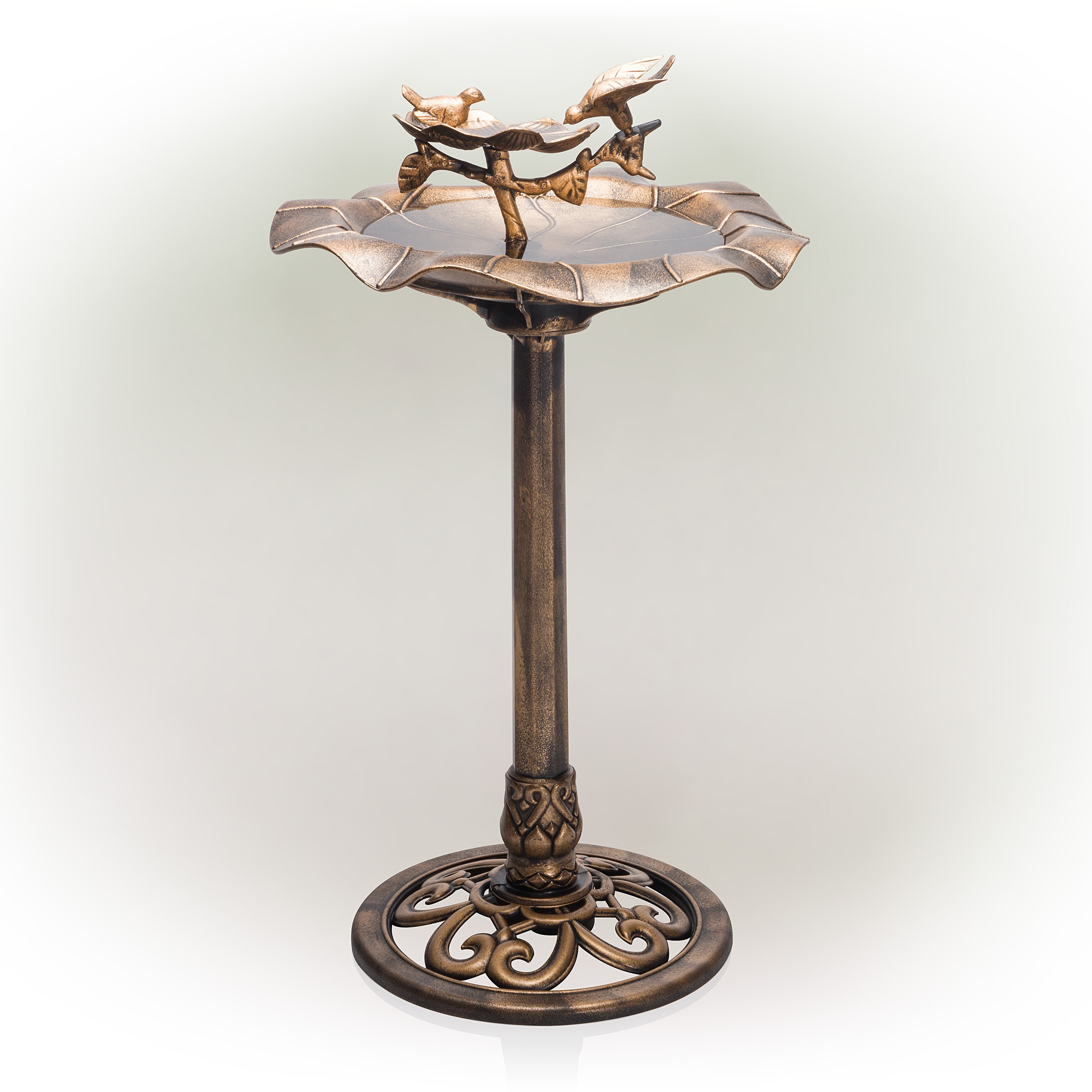 Alpine Corporation TEC380 34-Inches H Gray Plastic Birdbath pedestal