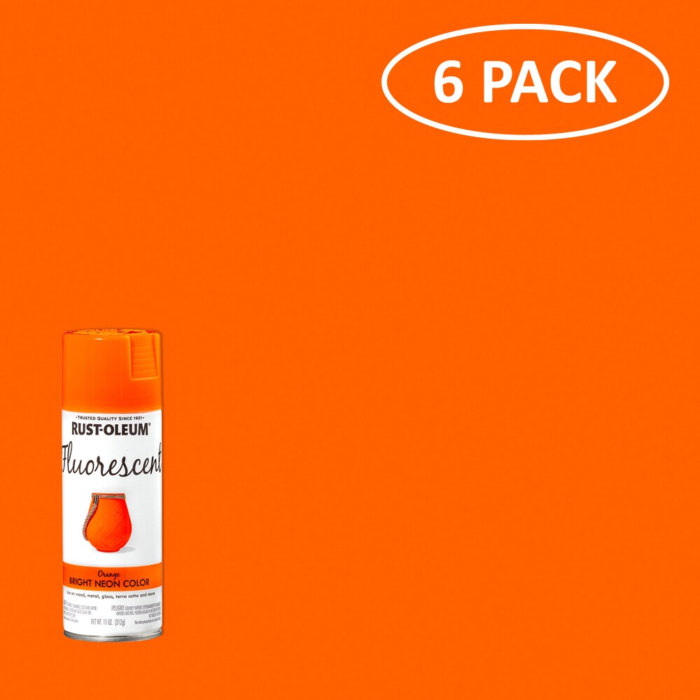 Rust-Oleum 342568SOS Specialty 6 -Pack Flat Fluorescent Orange Spray paint ( NET WT. 11-oz )