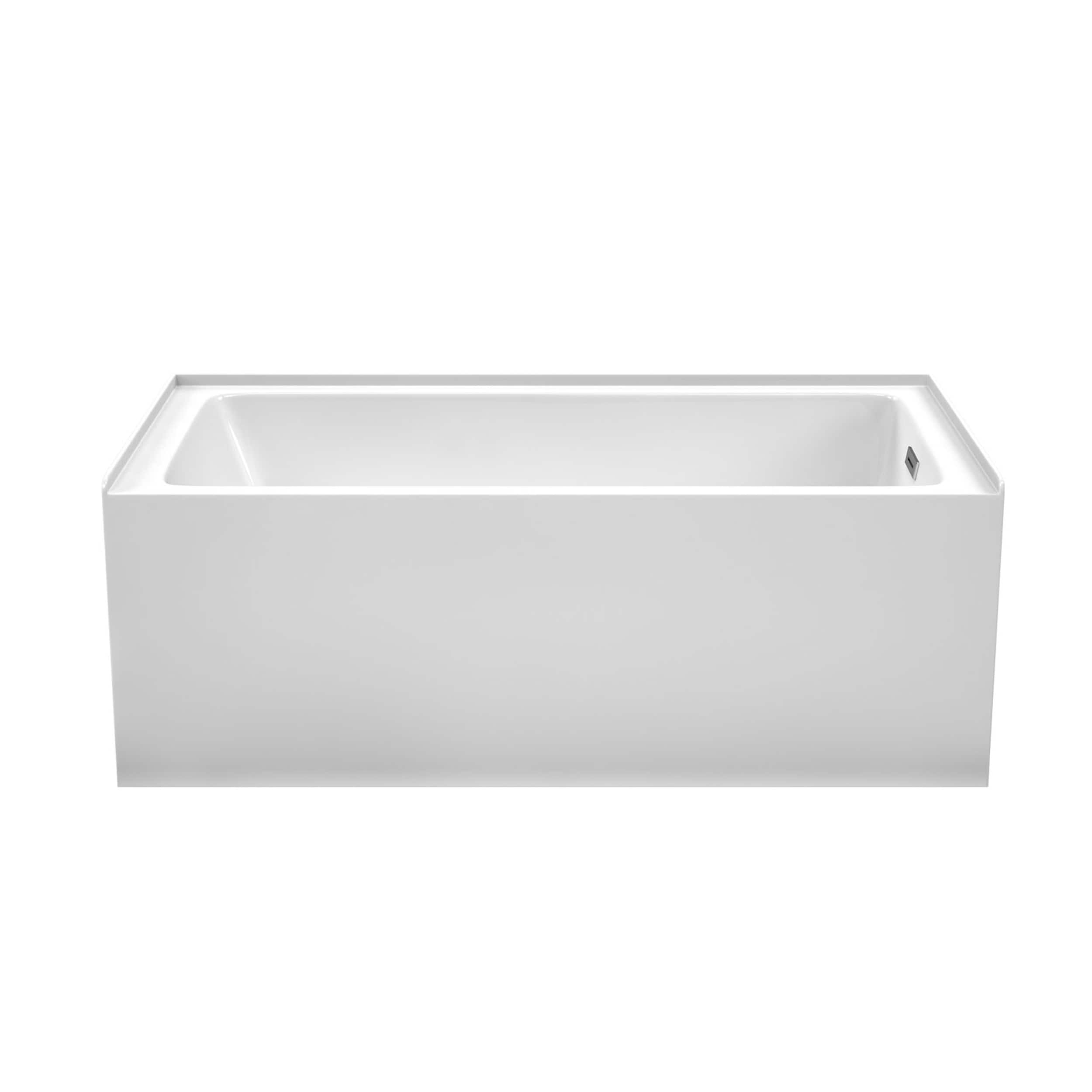 Wyndham Collection Grayley 32-in x 60-in White with Polished Chrome ...