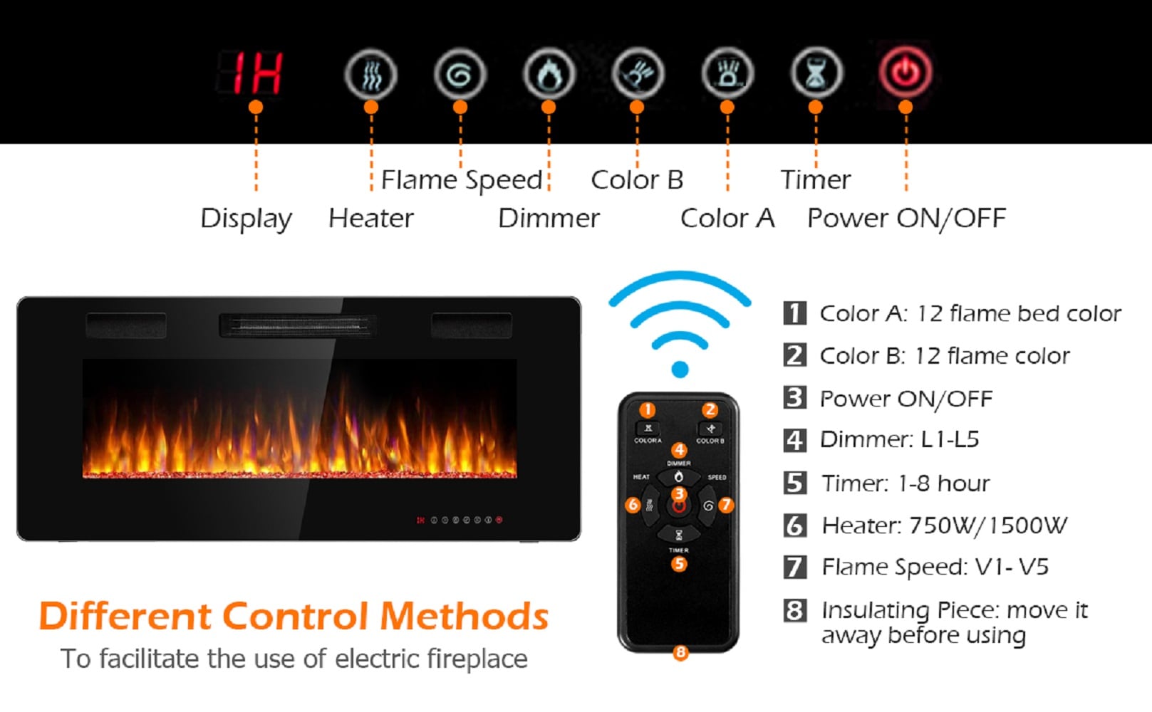 Forclover ALHY-FP04 Electric-Fireplaces - View #4