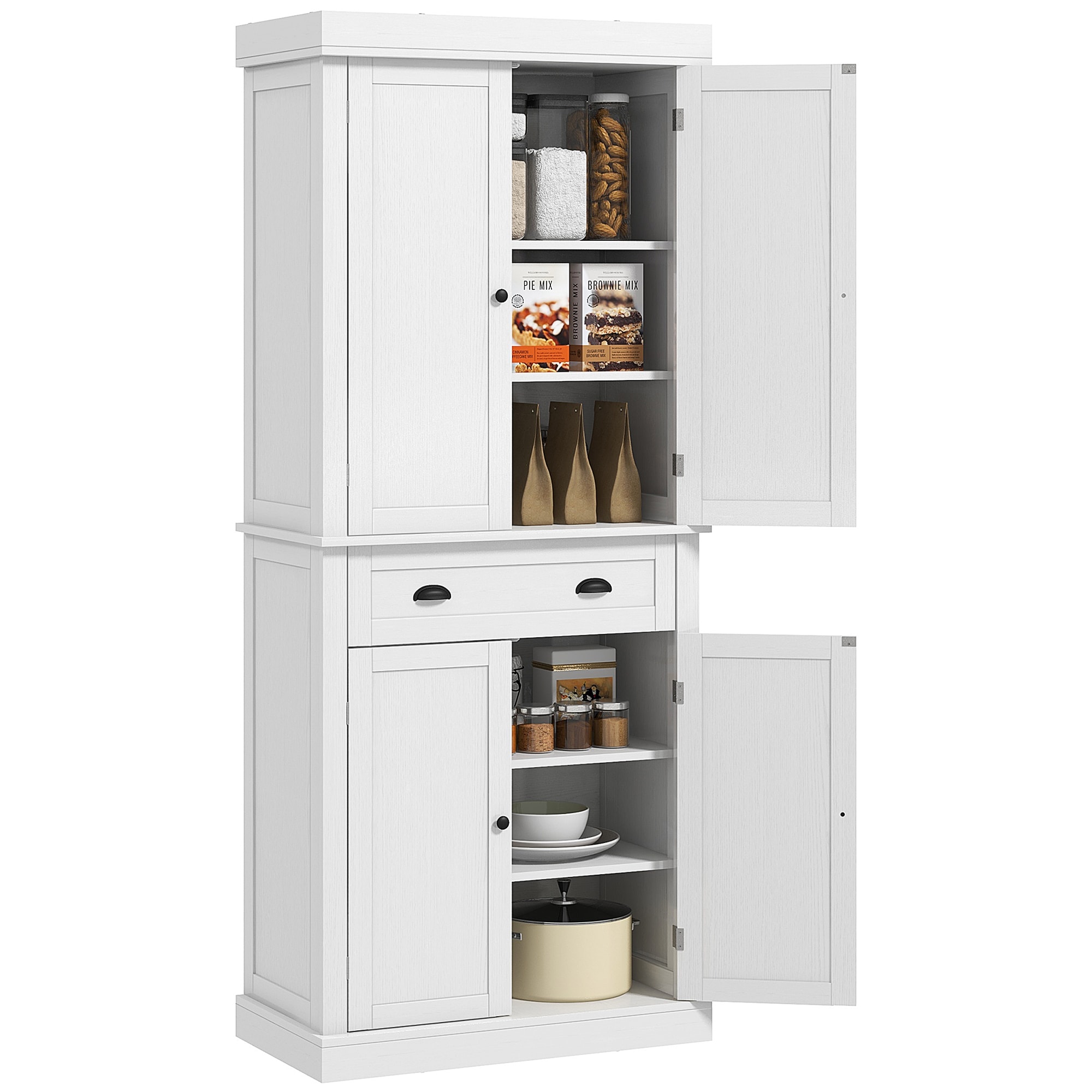 Siavonce 30-in W x 72.5-in H MDF White Freestanding Utility Storage Cabinet