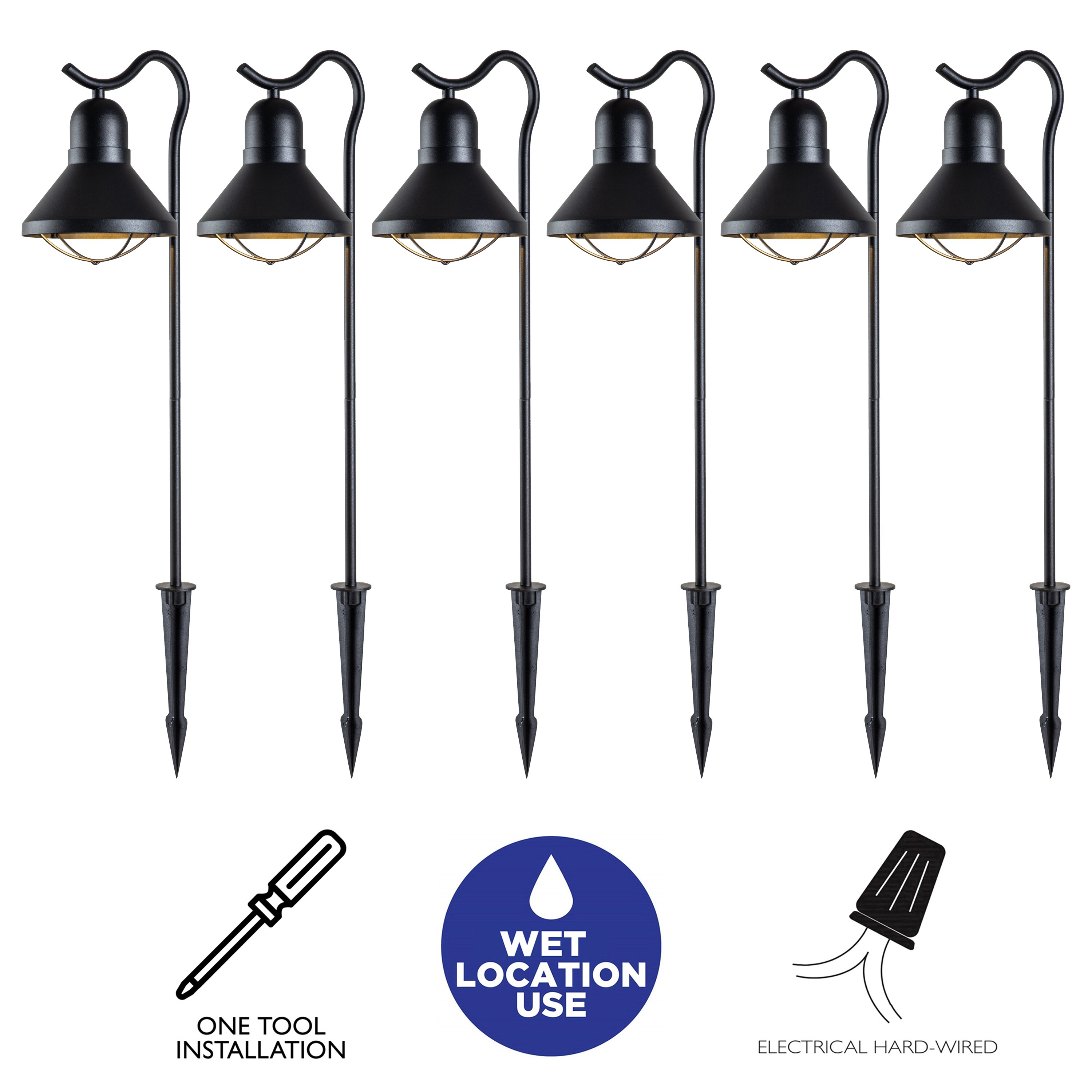 Matte Black Low Voltage LED Pathway Light Multipack