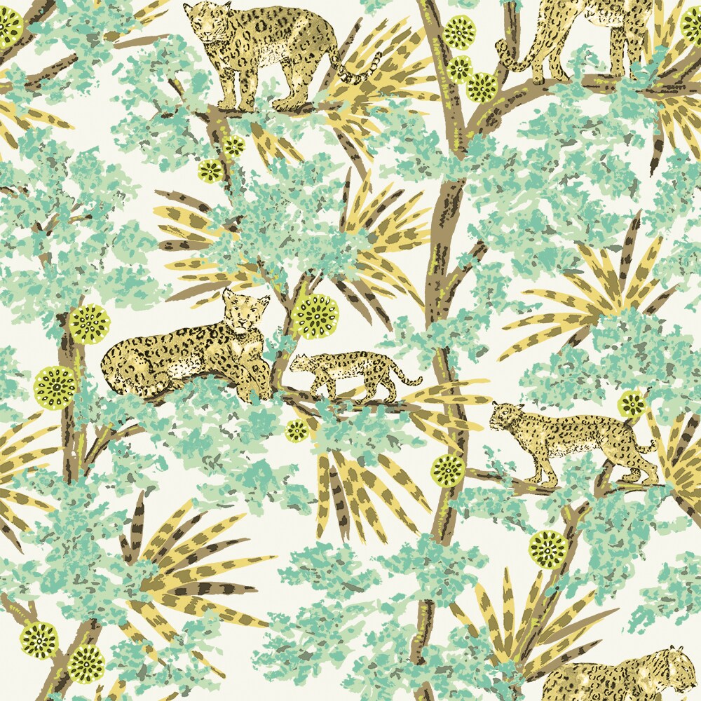 Tempaper 60 sq. ft. Leopards Lime Peel and Stick Wallpaper at Lowes.com