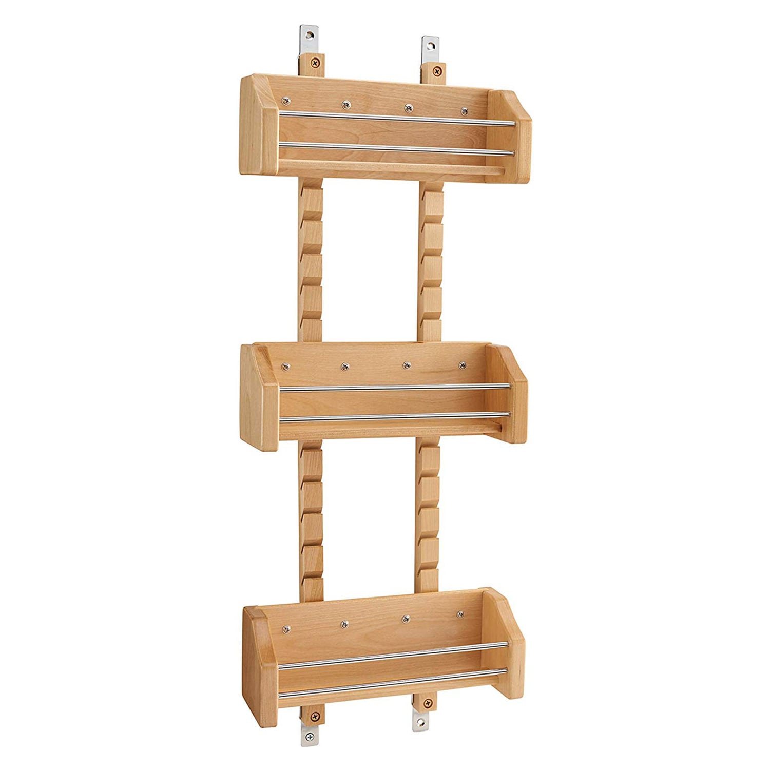 Rev-A-Shelf 166226 10.13-Inches W x 25-Inches H x 4-Inches D 3 -Tier Cabinet-mount Natural Wood Spice rack