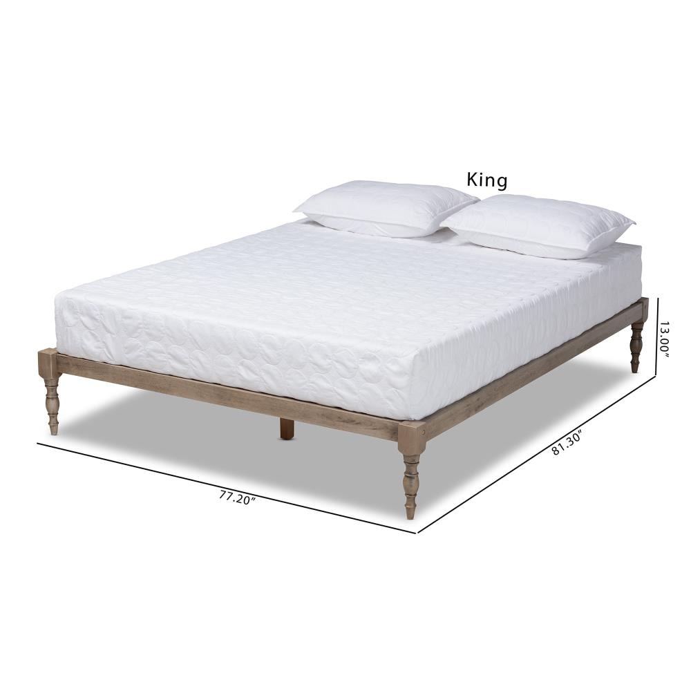 Baxton Studio Iseline Antique Grey Full Wood Bed Frame in the Beds