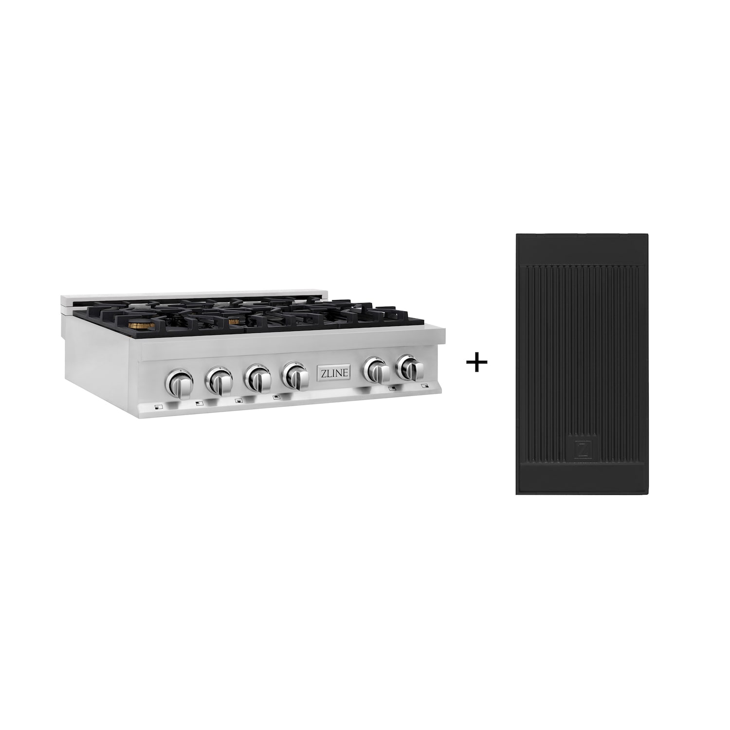 ZLINE KITCHEN & BATH RT-BR-GR-36 Professional 36-in 6 burners Stainless steel Gas Cooktop (Griddle Included)
