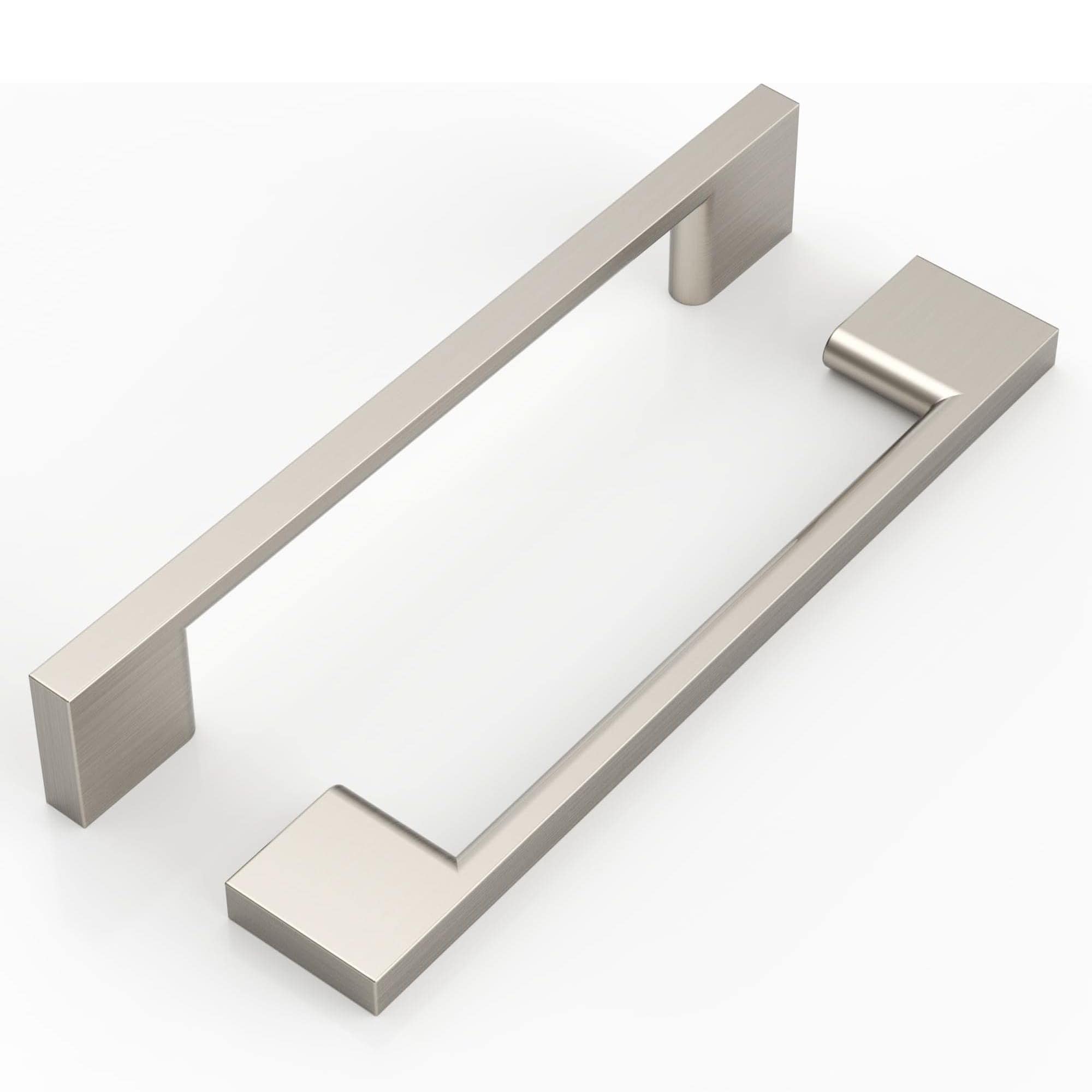 Etokfoks  10 Pack Satin Nickel Cabinet Pulls 5 in Center to Center 6.4 in Length Zinc Alloy Drawer Handles for Kitchen Bathroom Closet