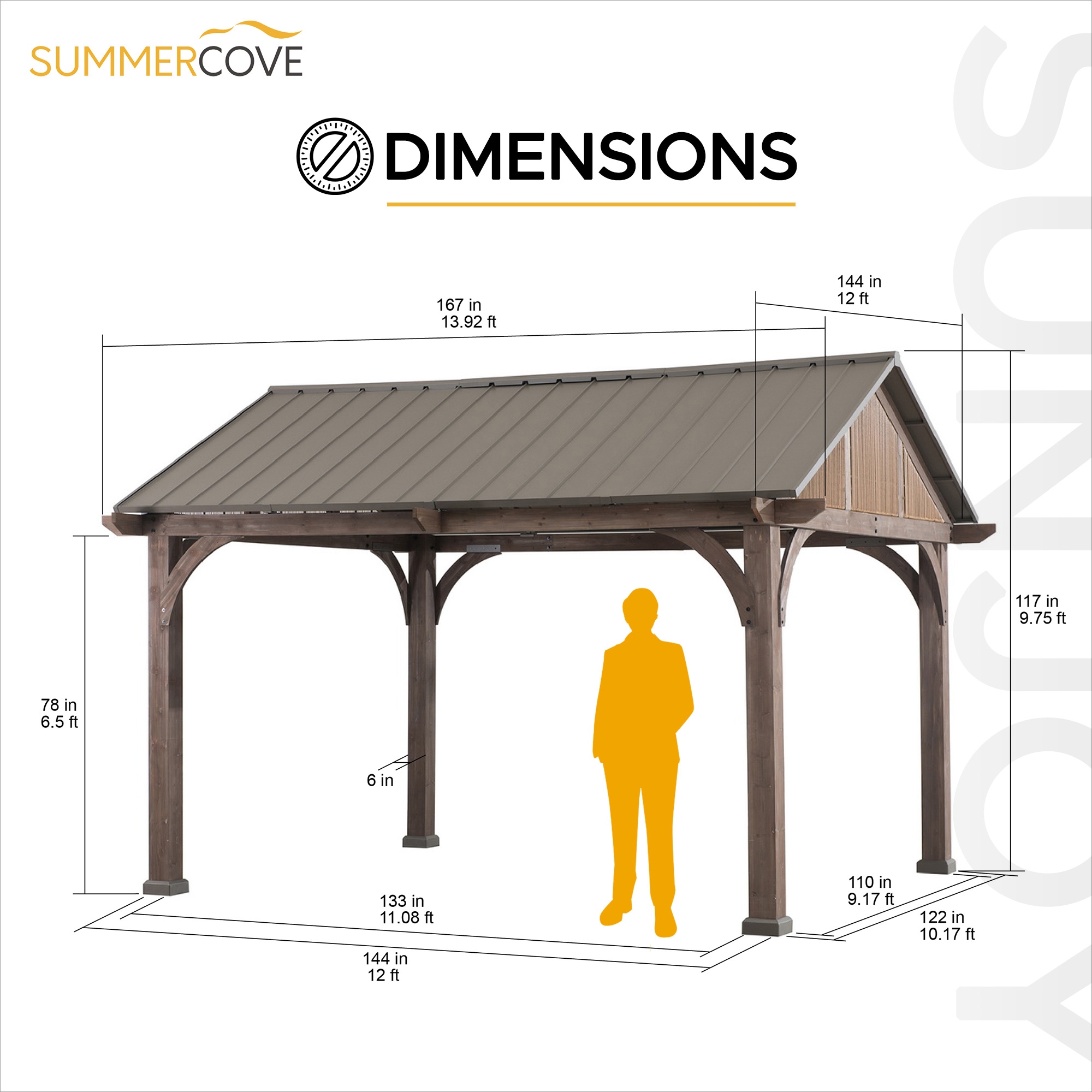 Sunjoy A102013000 Wood-Resin-Gazebos - View #3