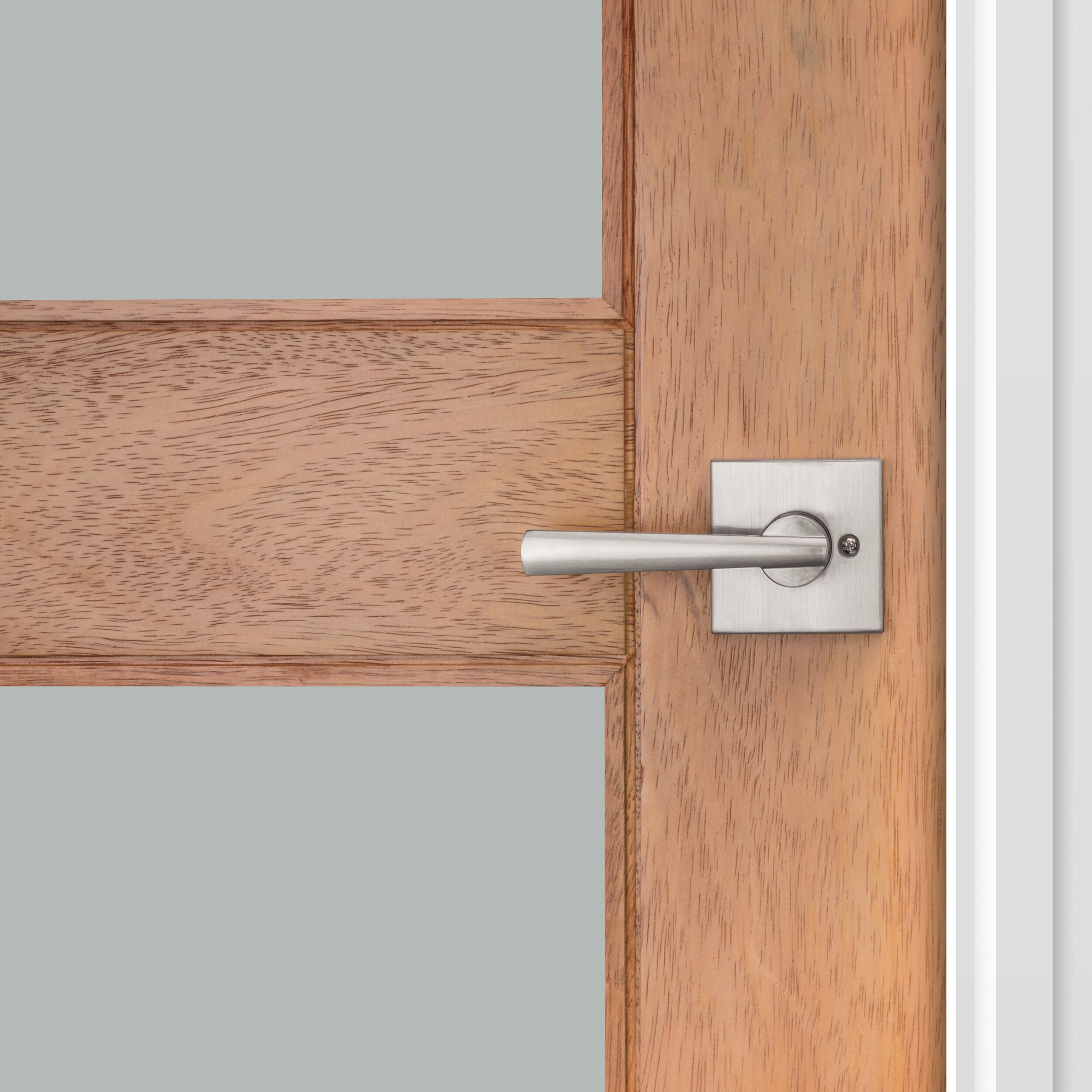 Satin Nickel Straight Lever Passage Door Handle