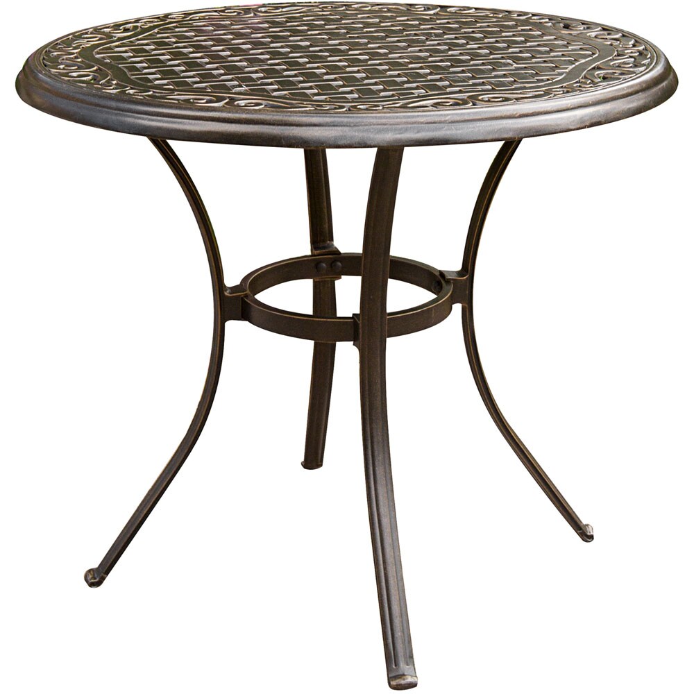 Bronze and Blue Aluminum 3-Piece Swivel Bistro Set