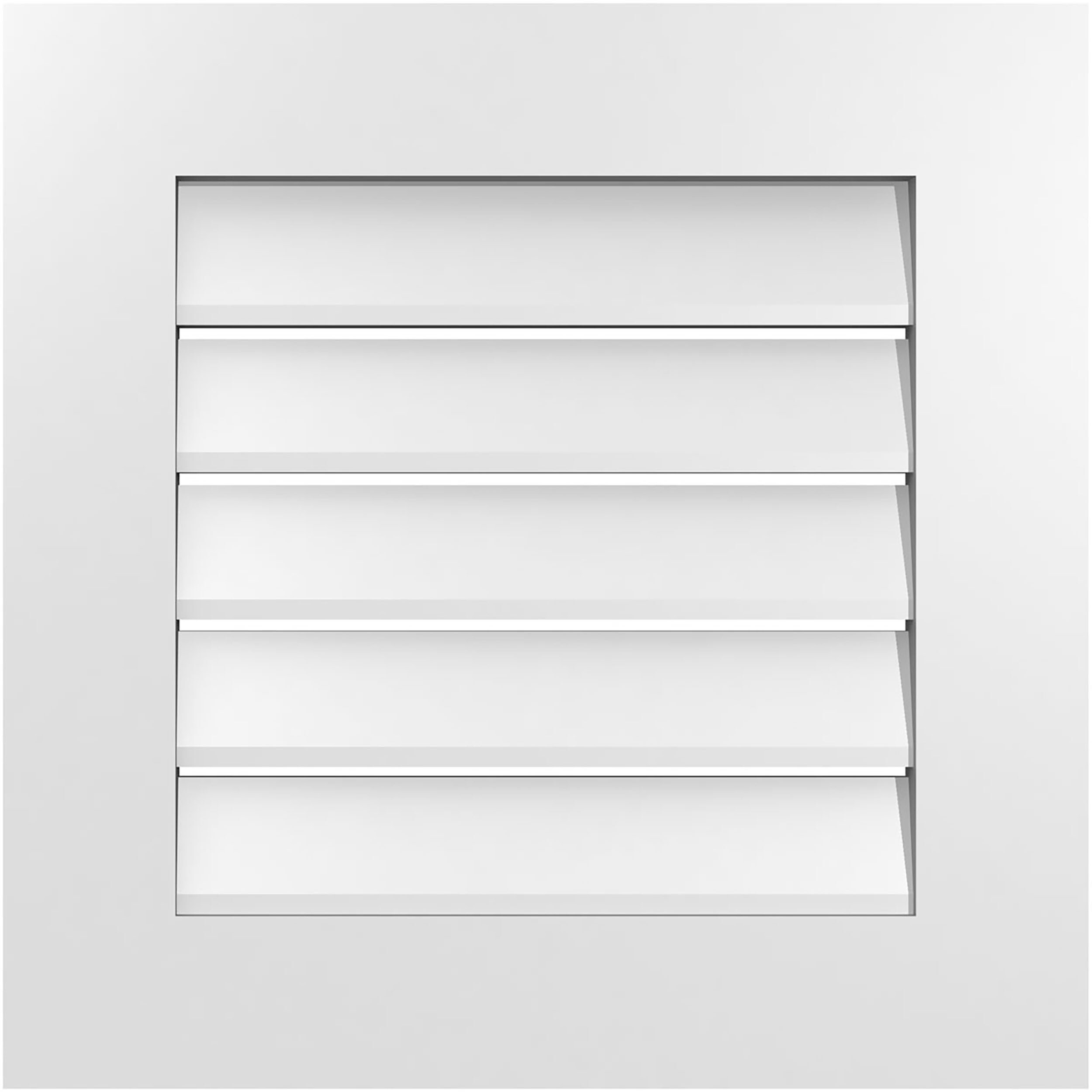 Ekena Millwork GVPVE22X2201SF 22-Inches x 22-Inches Off-white Rectangle PVC Gable Louver Vent
