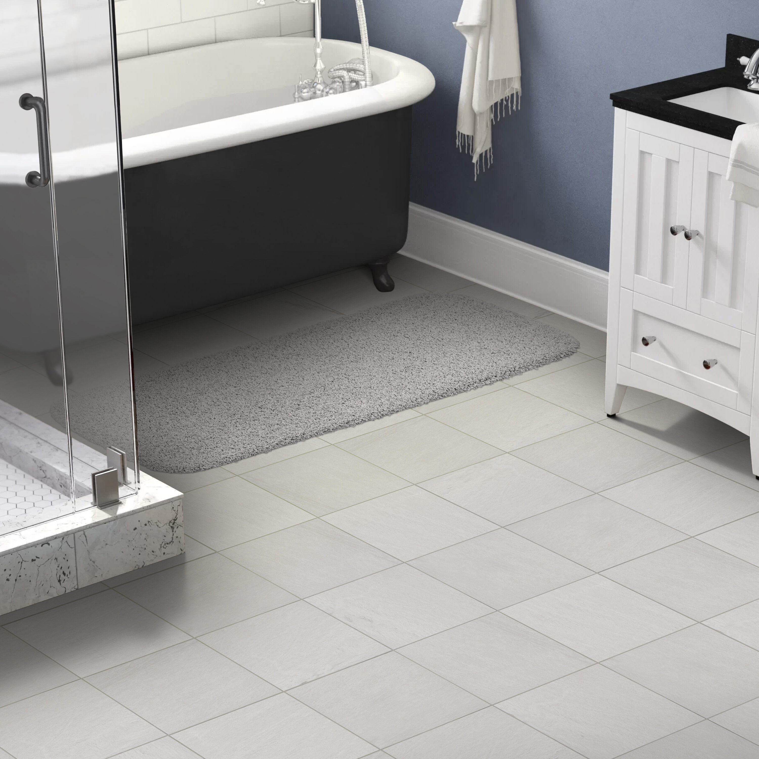 Garland Rug BA110W022060I7 Jazz 25-in x 63-in Platinum Gray Nylon Bath runner