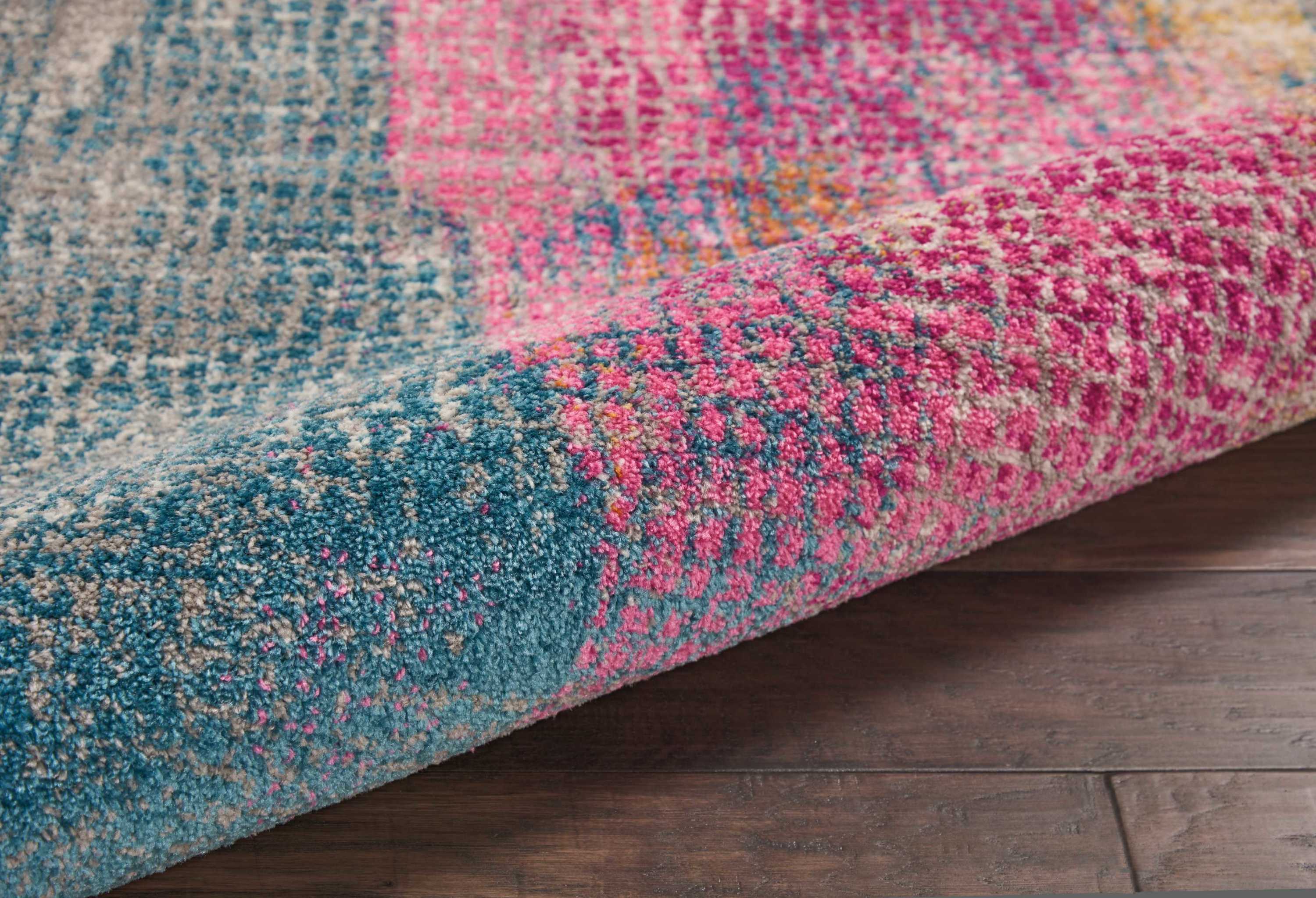 Reversible Grey and Multicolor Geometric 8' x 10' Synthetic Area Rug
