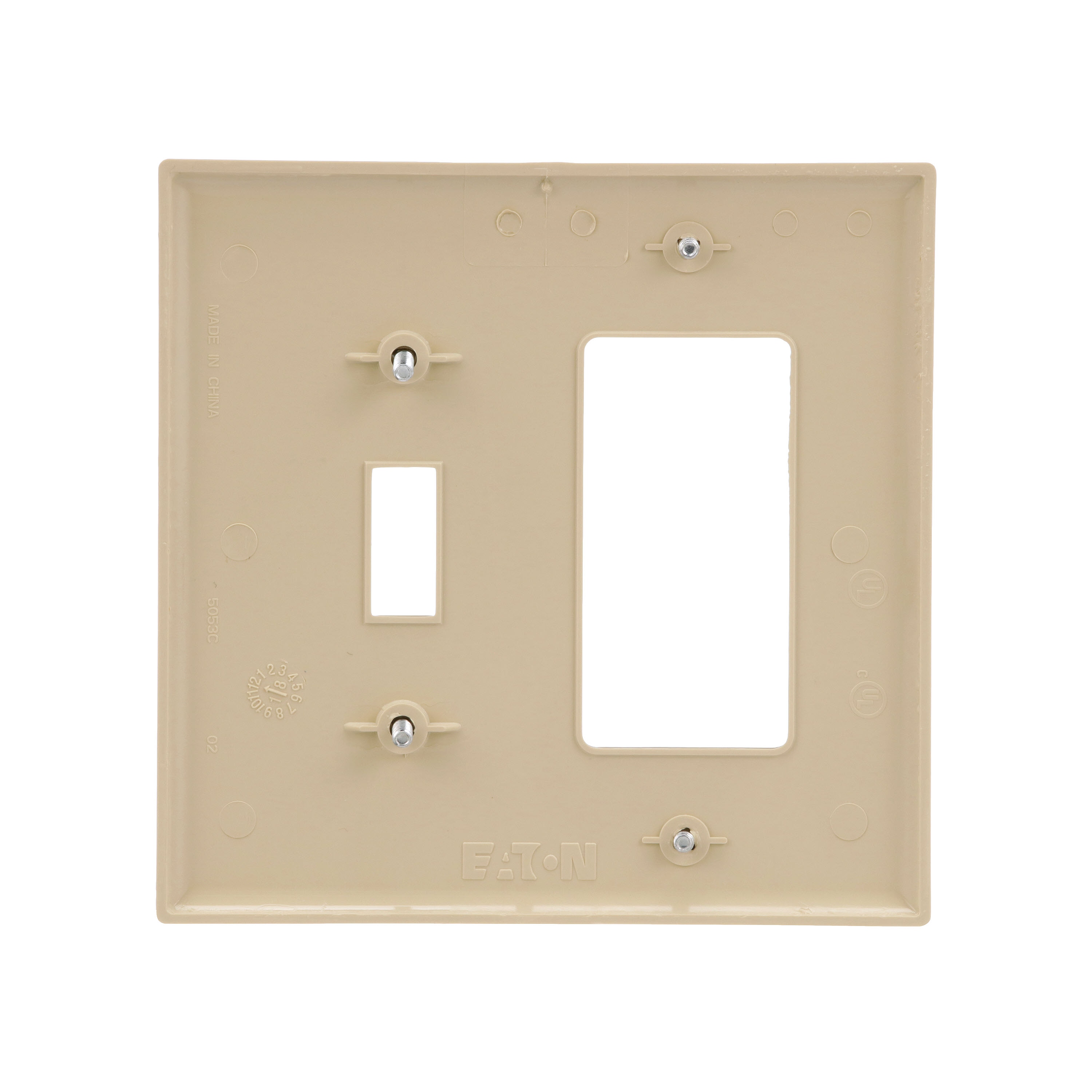 Eaton 2-Gang Midsize Ivory Polycarbonate Indoor Toggle/Decorator Wall ...