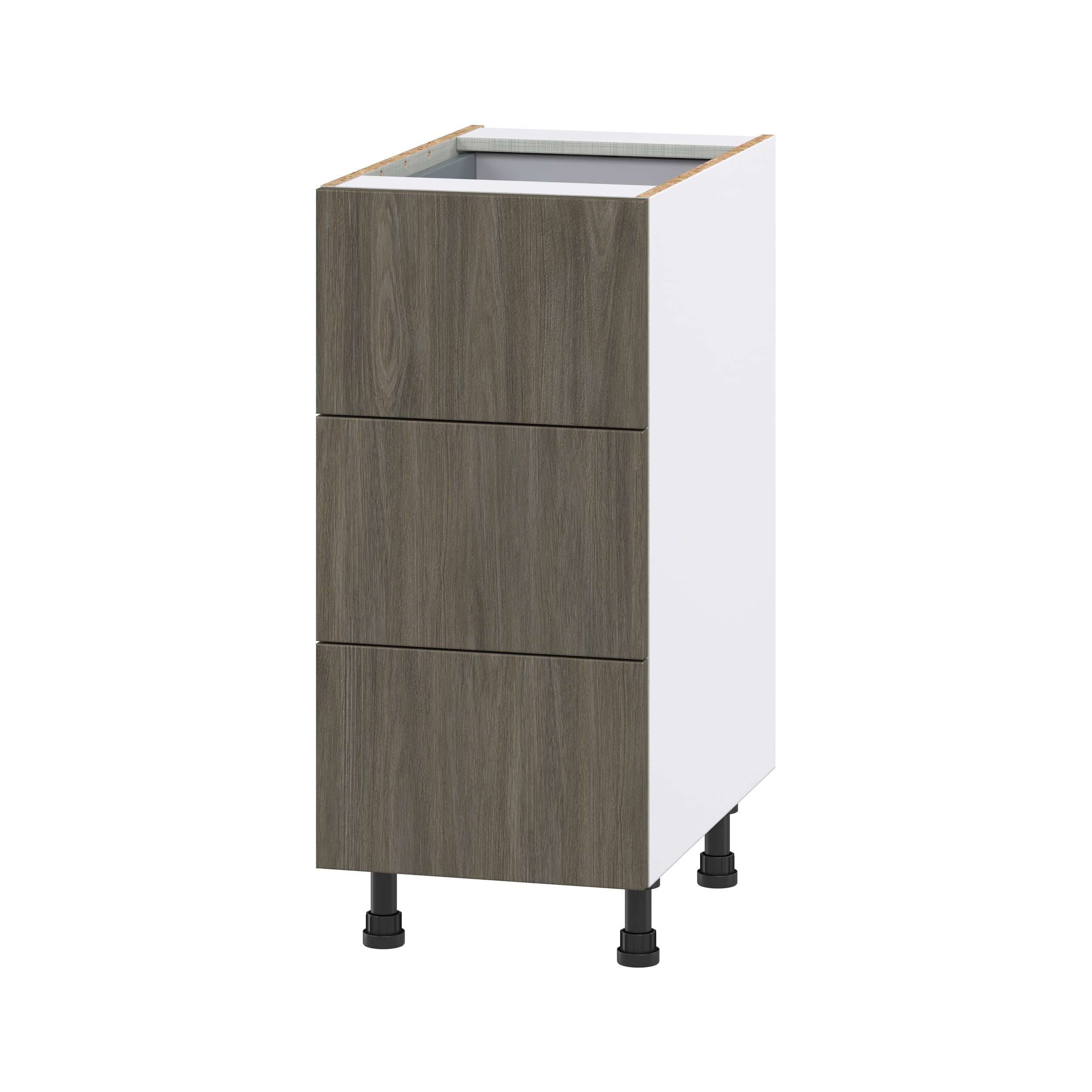 Hugo&Borg Savane 15-in W x 34.5-in H x 24-in D Textmel 3-Drawers Base Fully Assembled Cabinet (Flat Panel Slab Style)
