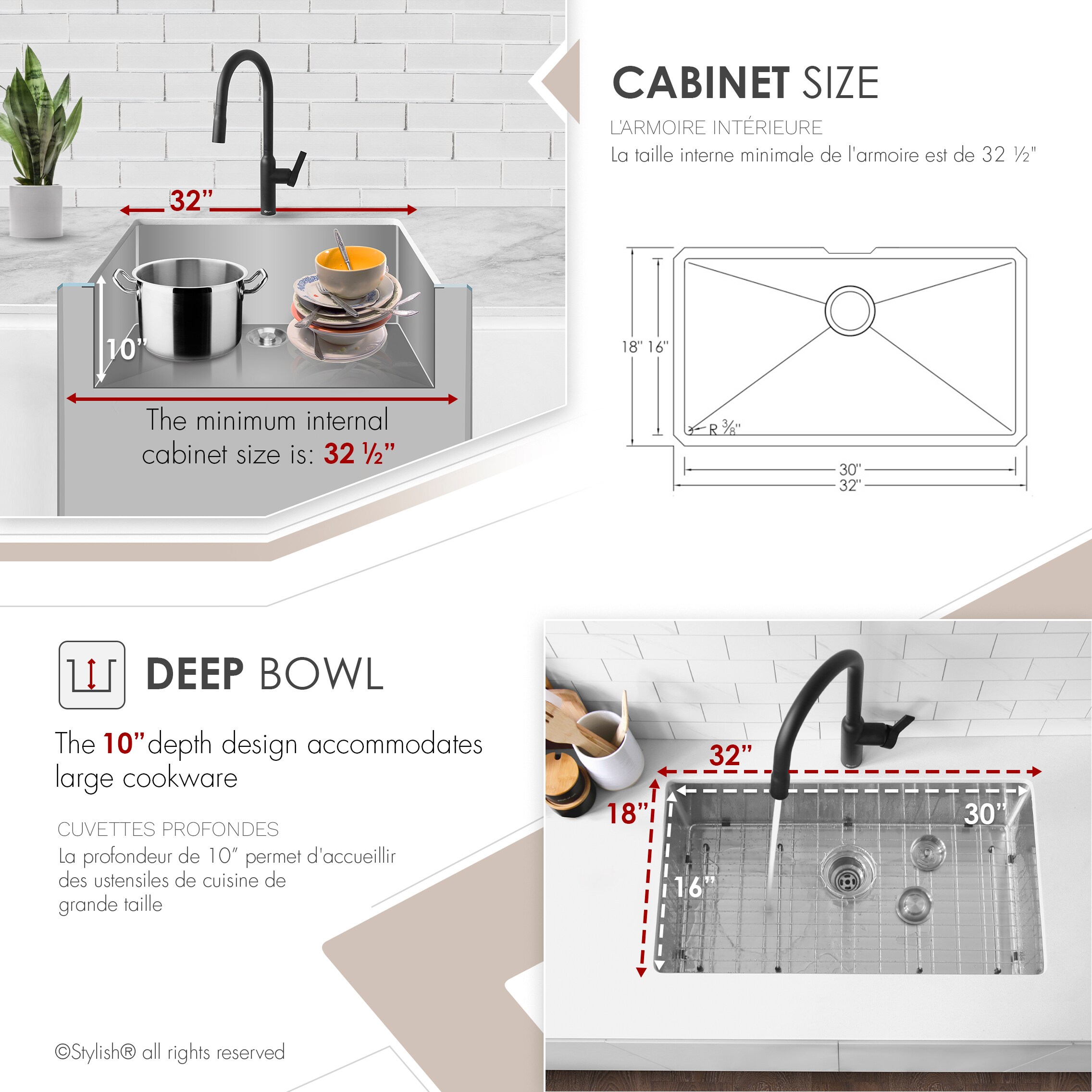 Stylish S-323XG1 Kitchen-Sinks - View #4