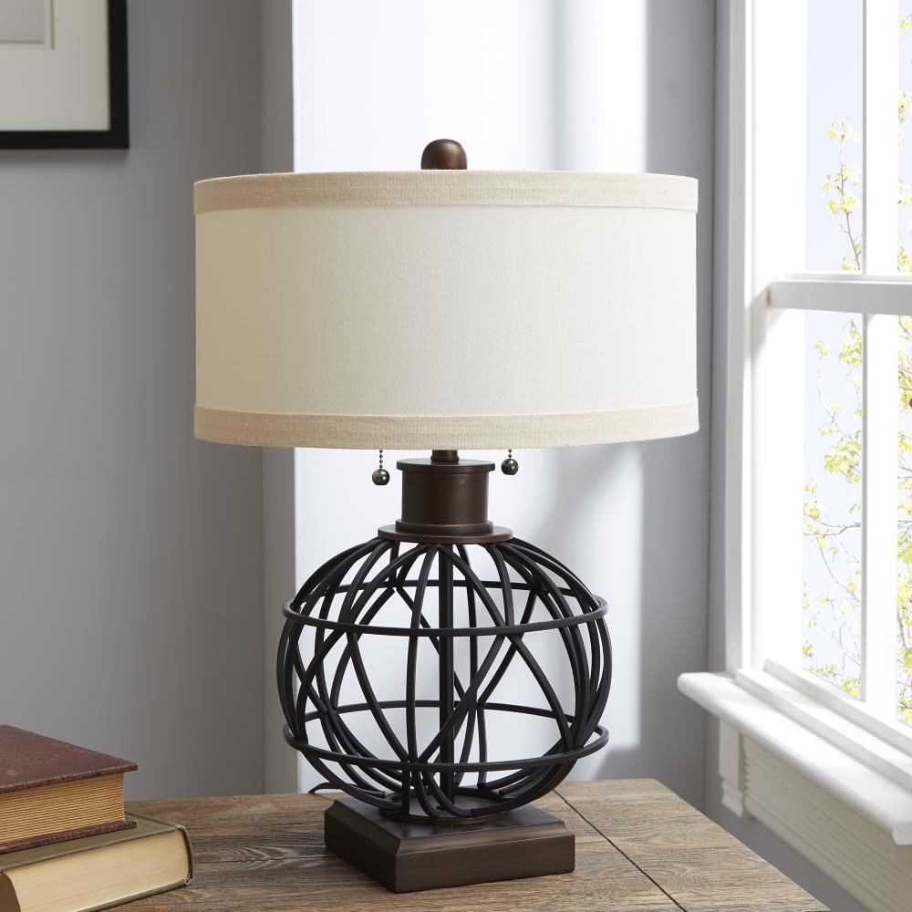 Cheyenne Products 23-in Bronze and Black Table Lamp with Fabric Shade ...