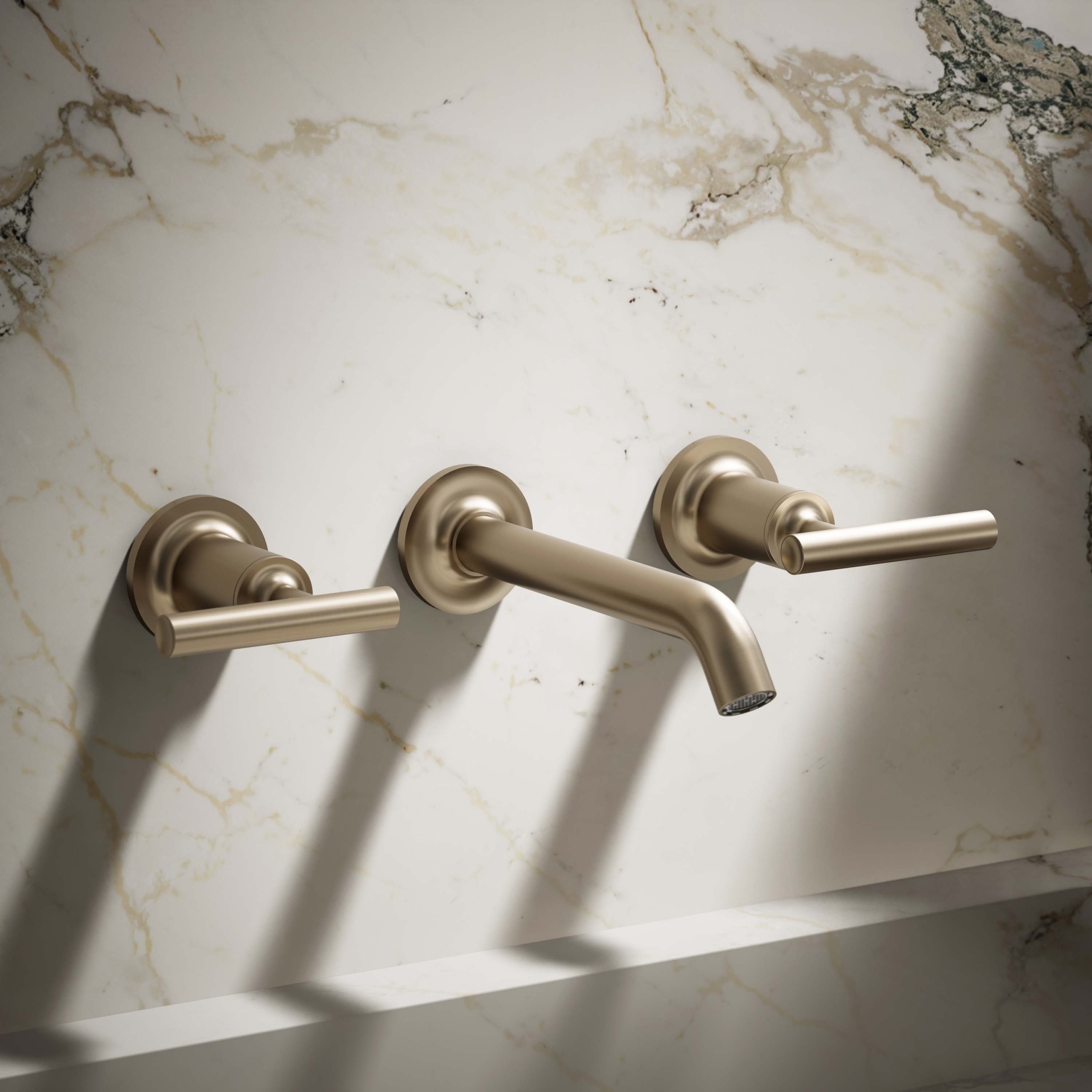 KOHLER Purist Vibrant Brushed Bronze Wall-mount 2-Handle 