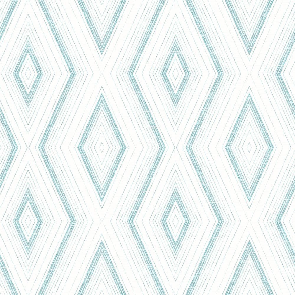 Chesapeake 3120-13661 Sanibel 56.4-Sq. Feet Turquoise Non-woven Textured Geometric 3D Prepasted Water Activated Paste Wallpaper