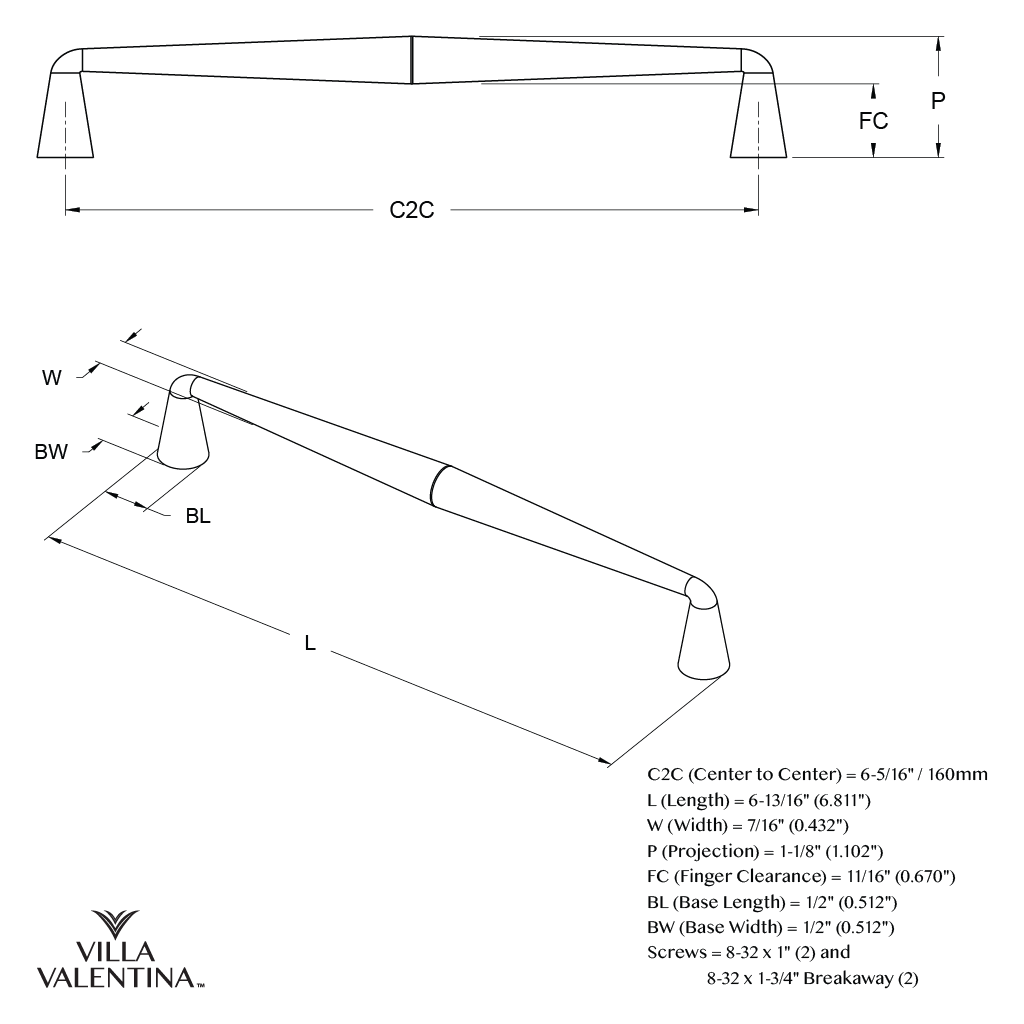 Villa Valentina VV5160ORB Cabinet-Pulls - View #8