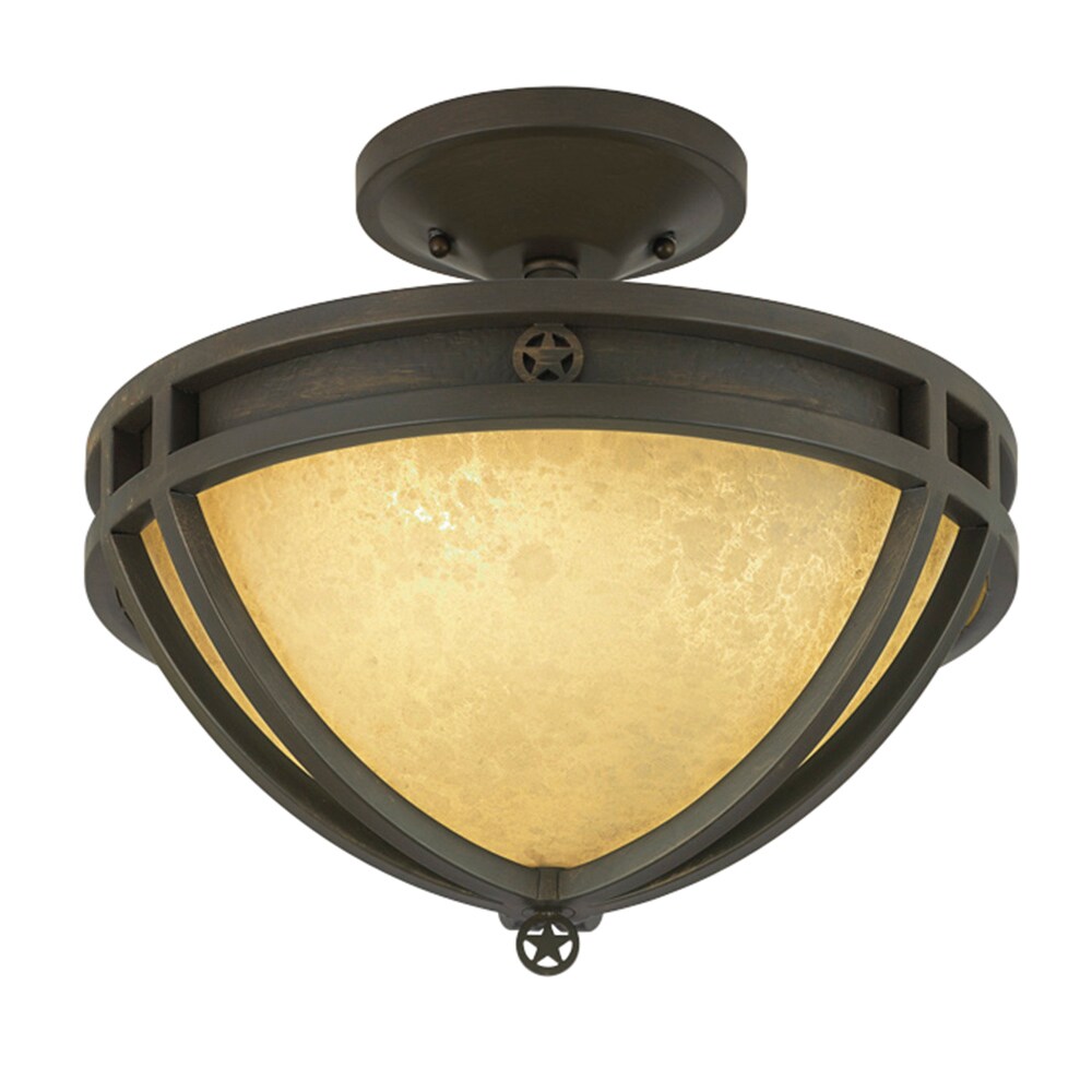 Portfolio B10059 Thoroughbred 3-Light Aged Bronze Semi-Flush mount light
