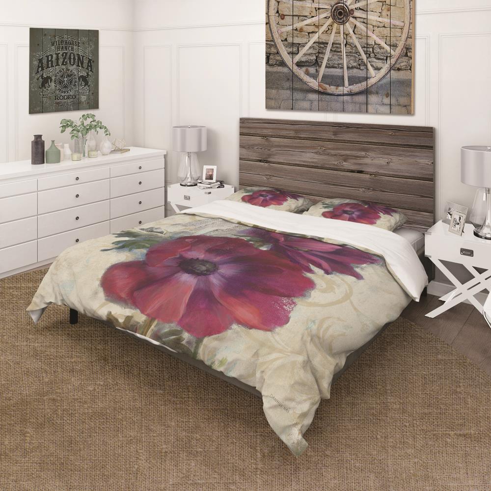Designart BED30641-T 3 -Piece Red Twin Duvet cover Set