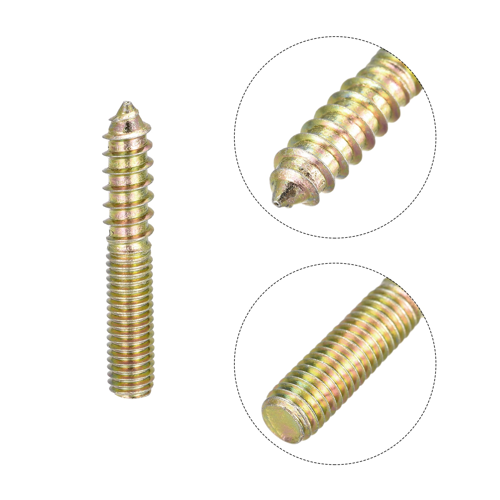 Unique Bargains 12pcs M8x50mm Hanger Bolts Double Ended Thread Dowel ...