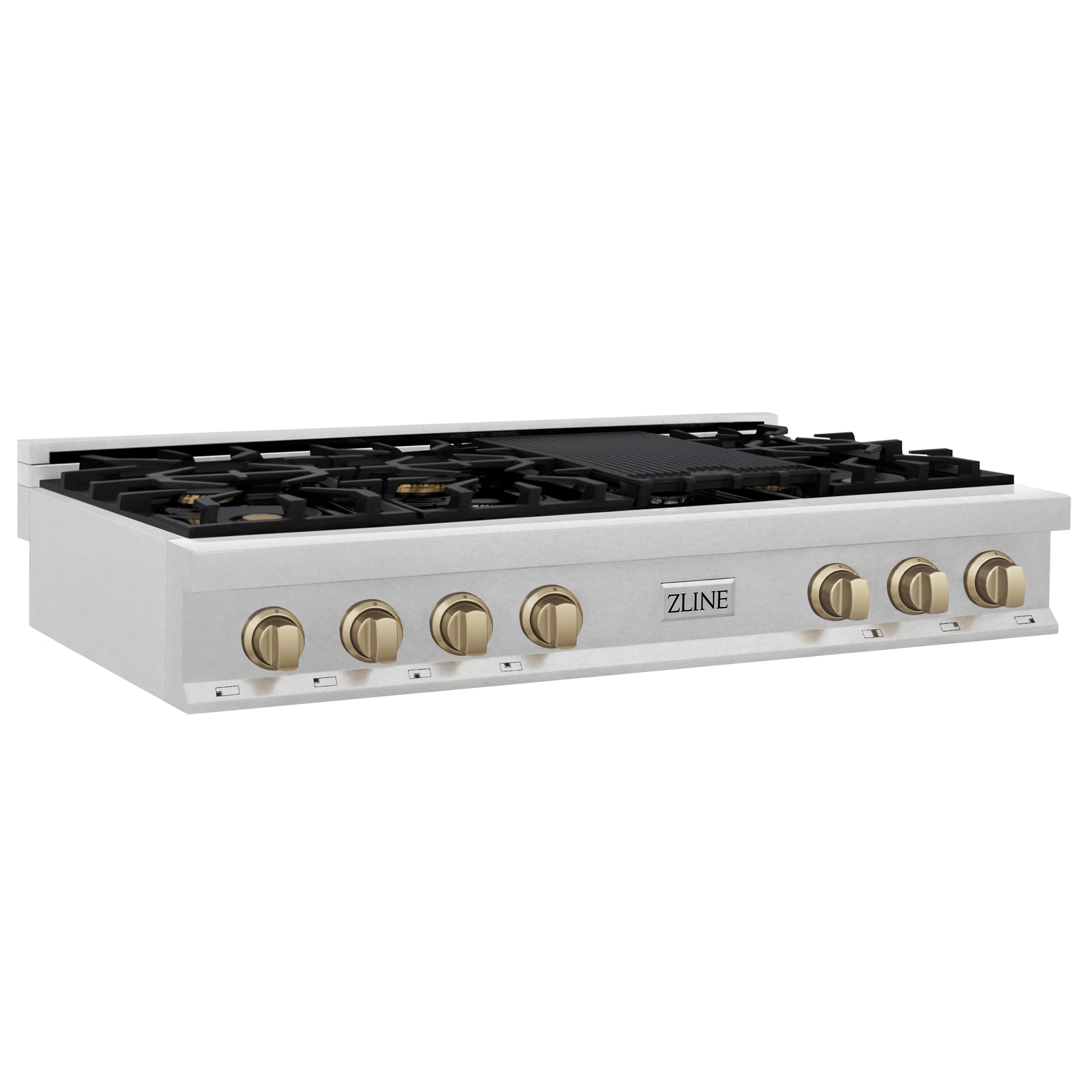 ZLINE KITCHEN & BATH RTSZ-48-CB Professional Autograph Edition 48-in 7 burners Stainless steel Gas Cooktop (Griddle Included)
