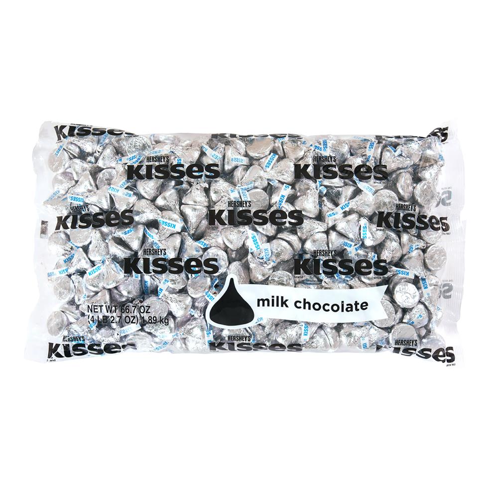 Kisses Milk Chocolates, 66.7 oz - Bulk Bag of Kosher & Gluten-Free Milk Chocolate Candy | - Hershey's 246-00054