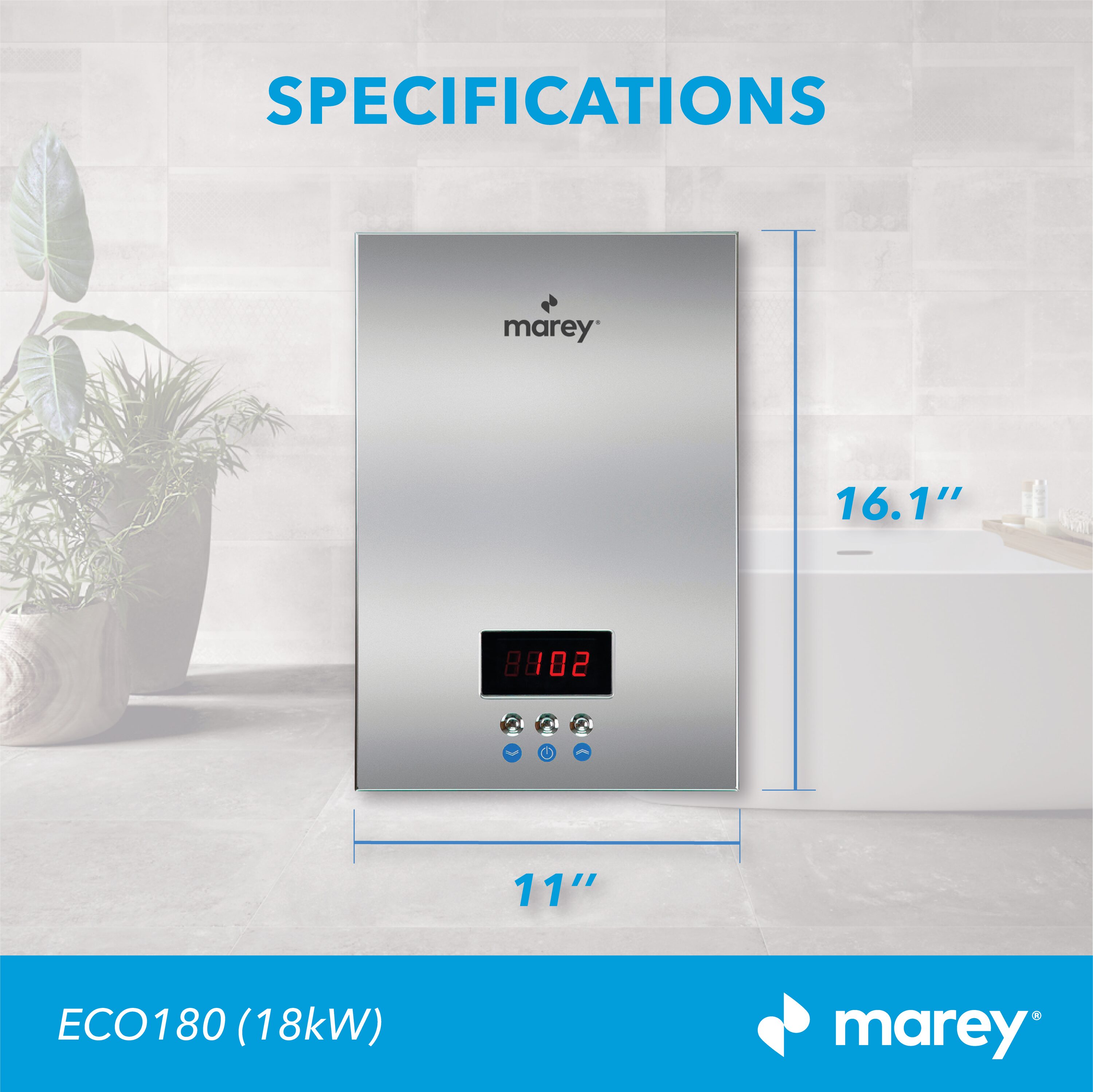 MAREY ECO 220-Volt 18-kW 4-GPM Tankless Electric Water Heater in the Water  Heaters department at Lowes.com