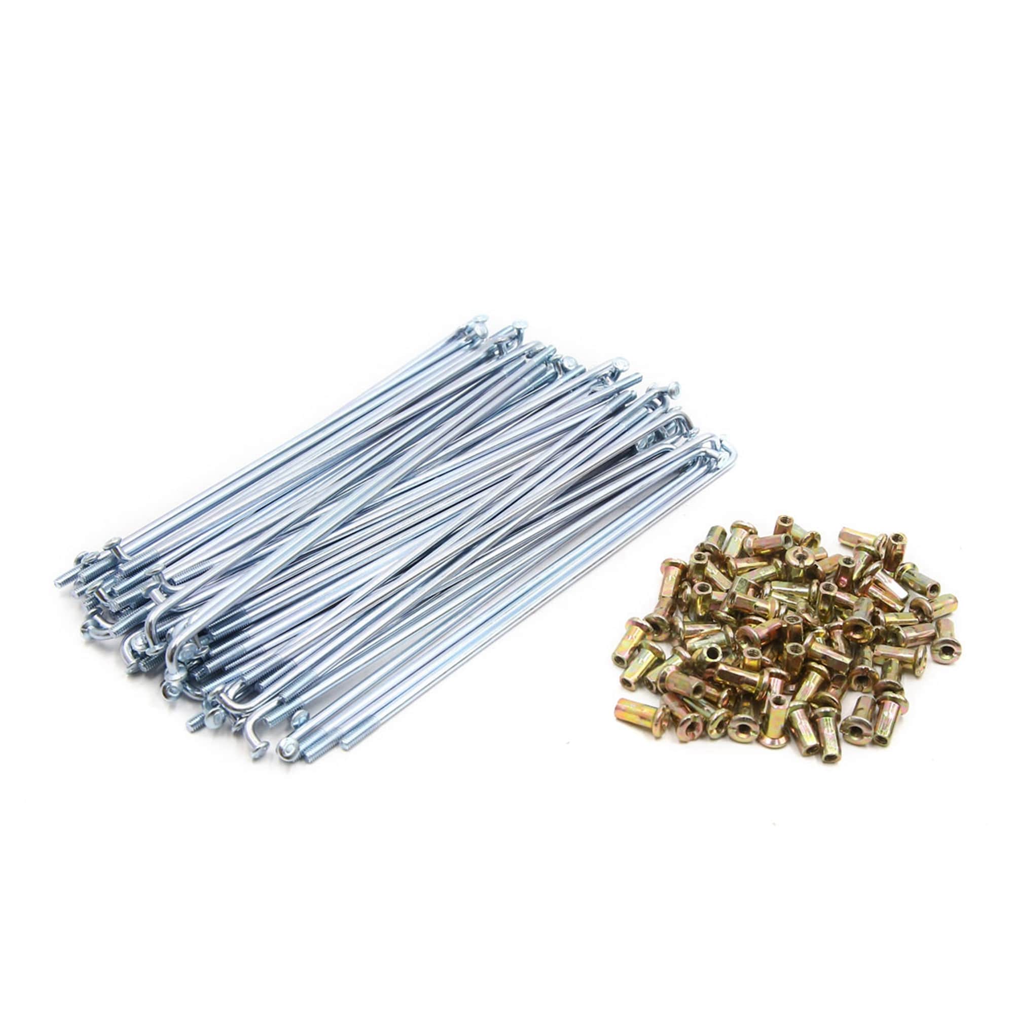 Unique Bargains S26020700UX2235 72pcs Silver Tone 3mm Thread Dia 160mm Length Motorcycle Wheel Spokes with Nipples