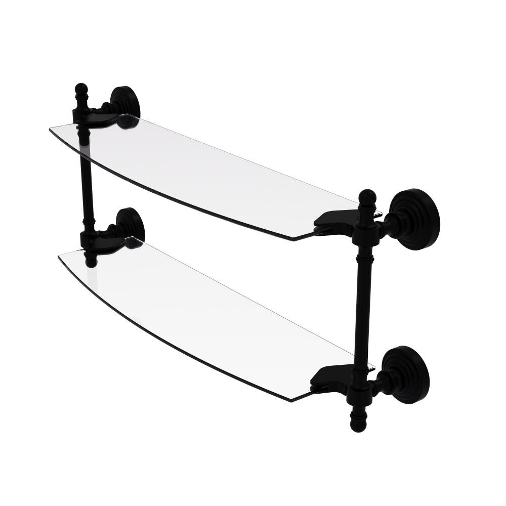 Allied Brass RW-34/18-BKM Retro Wave Matte Black 2-Tier Wall Mount Bathroom Shelf (18-in X 7-in X 5-in)