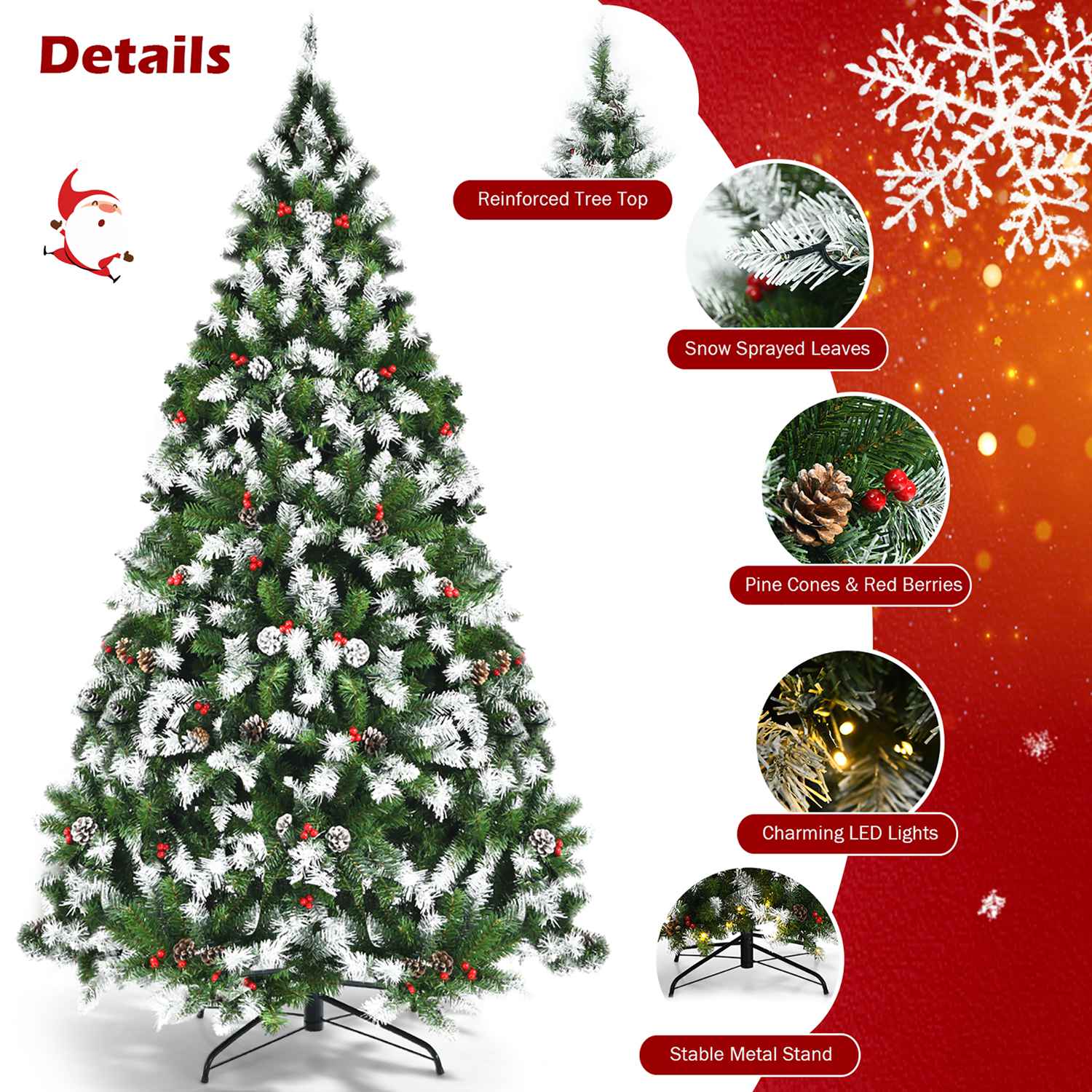 Costway CSHY000222 Artificial-Christmas-Trees - View #8