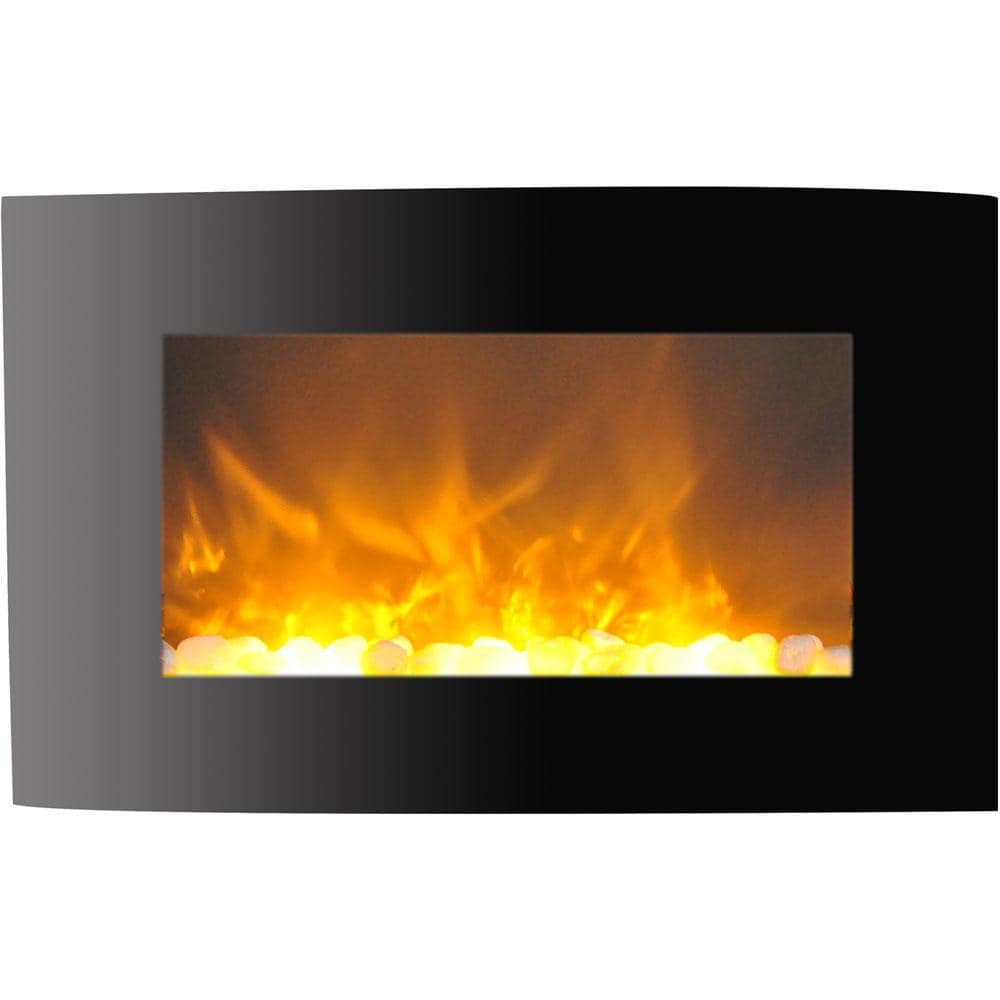 Cambridge CAM35WMEF-1BLK 35-Inches W Black Wall mount Fan-forced Wall-mount Electric Fireplace with Remote Control Included