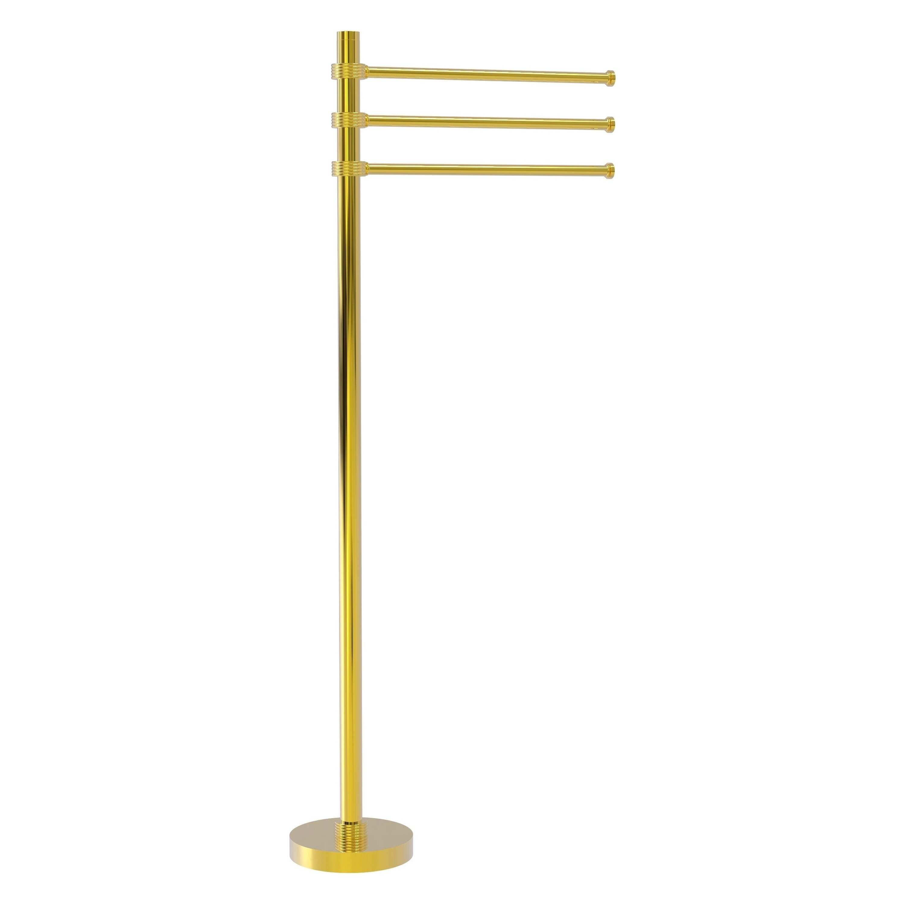 Allied Brass TS-45G-PB Polished Brass Freestanding Towel Rack 12-Inches x 49-Inches x 10.5-Inches