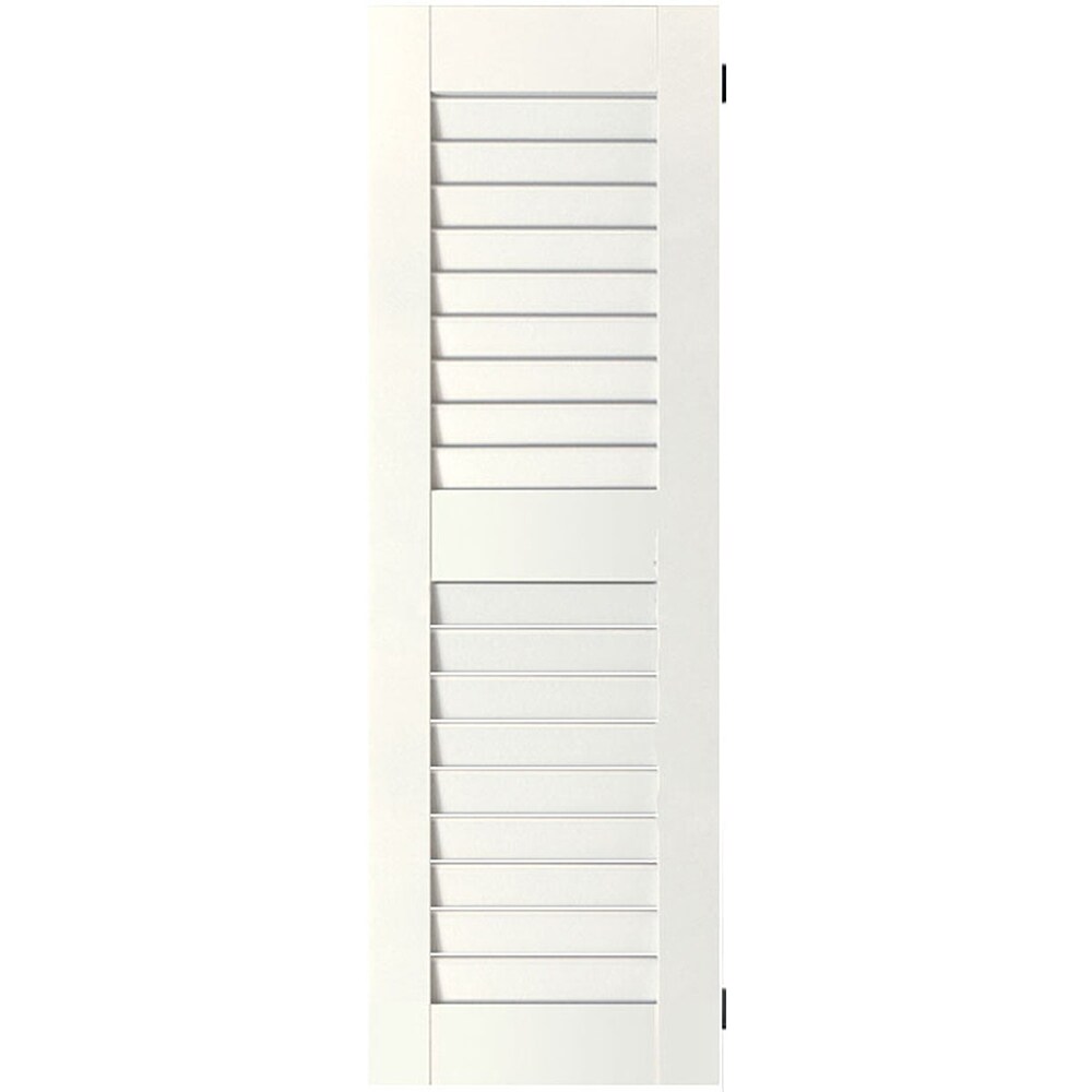 Ekena Millwork RWL15X041PRM 15-in W x 41-in H Primed Paintable/Stainable Louvered Wood Exterior Shutters ( 2 -Pack )