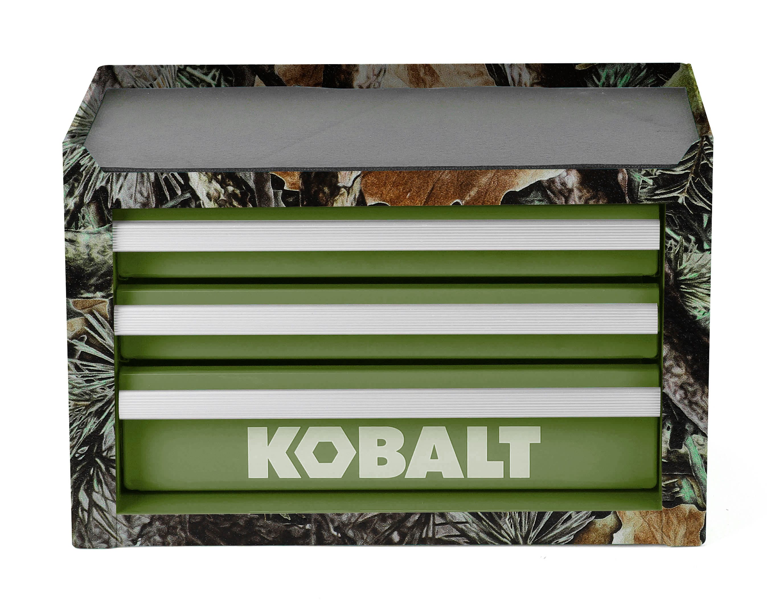 Kobalt Portable tool box 11.1-in W x 7.36-in H x 6.14-in D 3 -Drawer Camo Green Steel Tool Box #56115