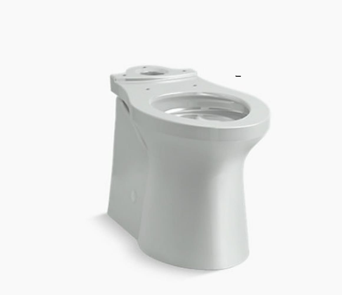 KOHLER Betello Ice Gray Elongated Chair Height Toilet Bowl 12-in Rough ...