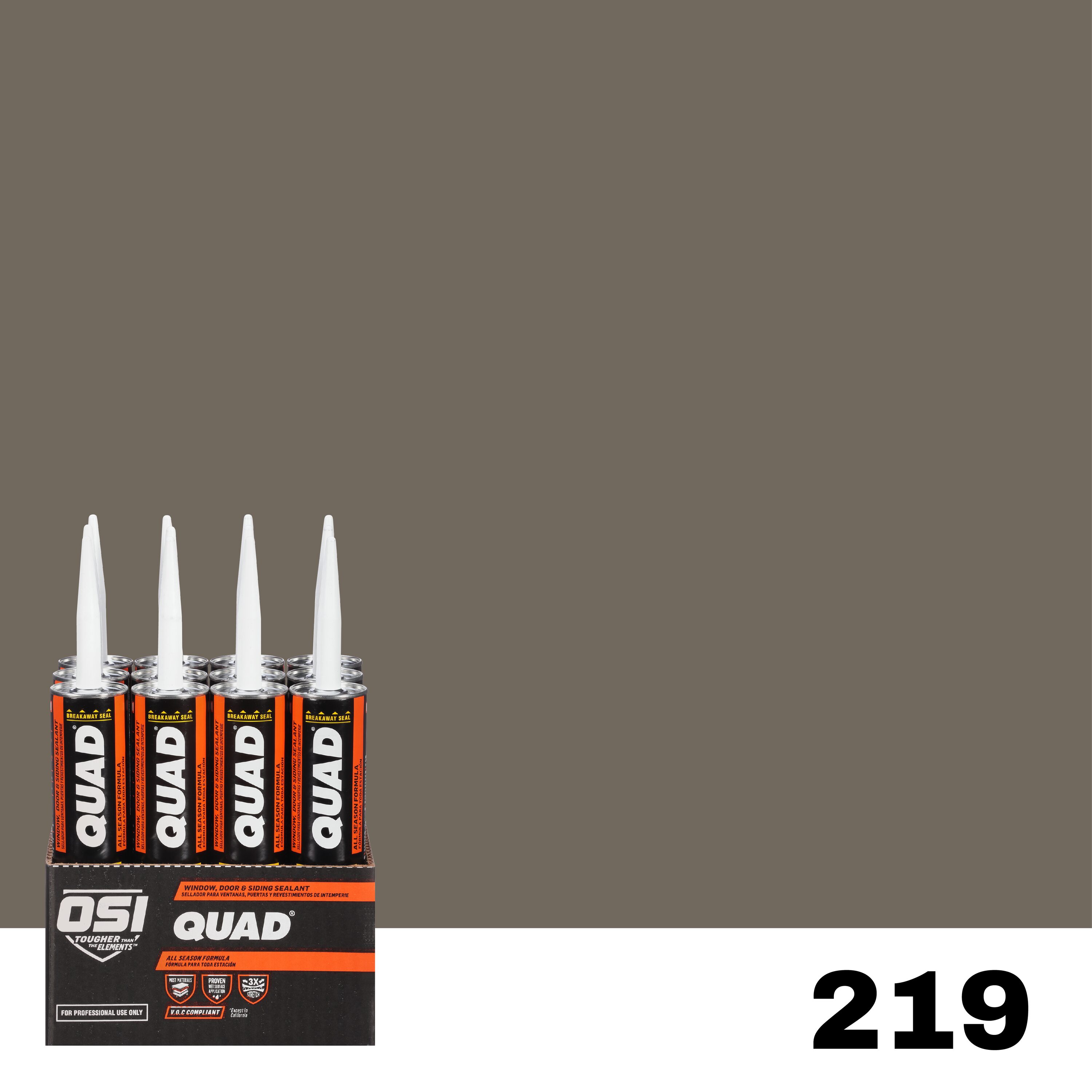 OSI 1637196 Quad 12 -Pack 10-oz Window door Bronze 219 Paintable Solvent Caulk