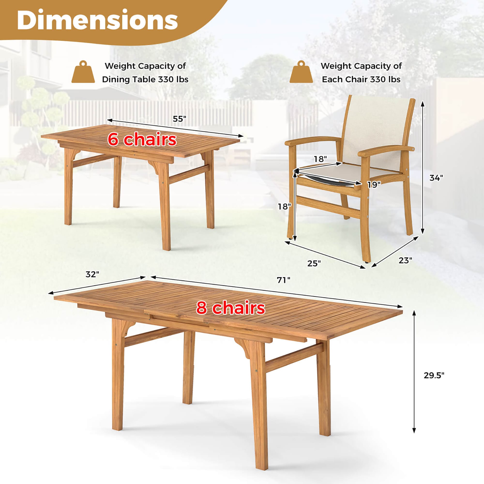 Costway HCST12838 Patio-Dining-Sets - View #2