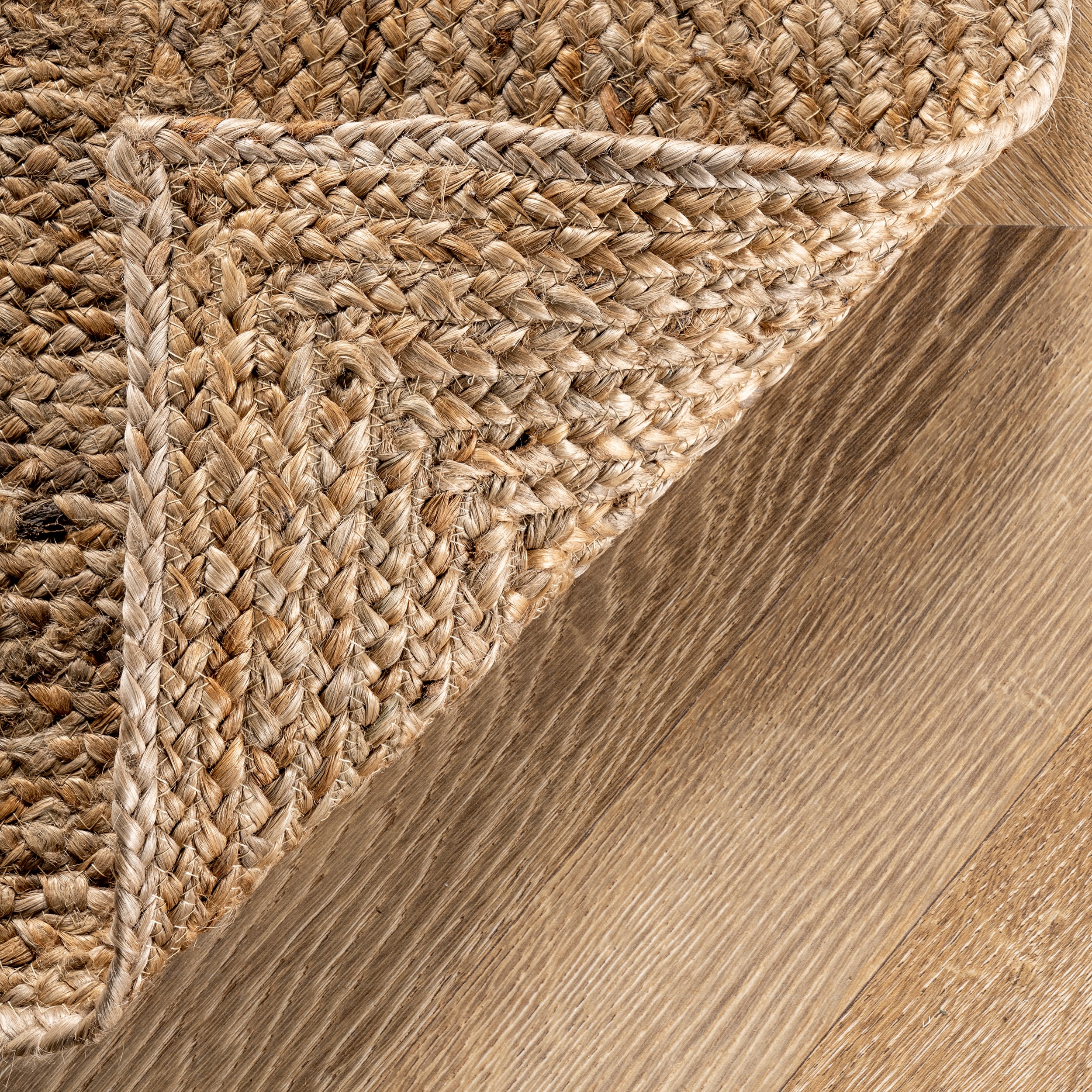 Natural Braided Jute Rectangular 4' x 6' Handmade Area Rug