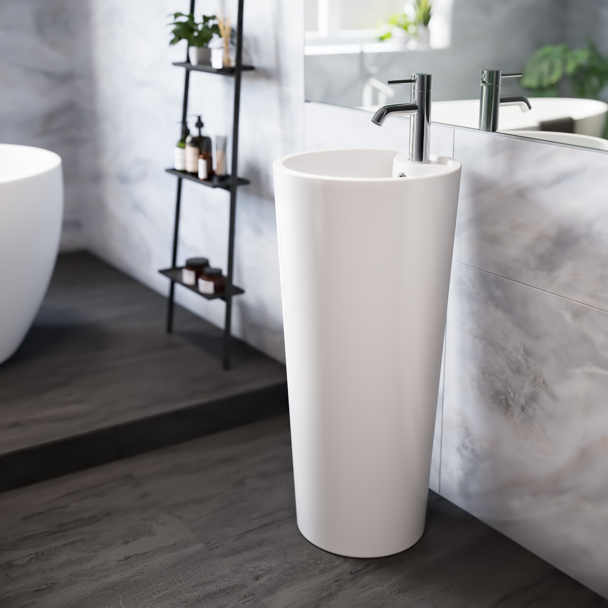 Swiss Madison SM-25-PSTRO05WH Complete-Pedestal-Lavatories - View #2