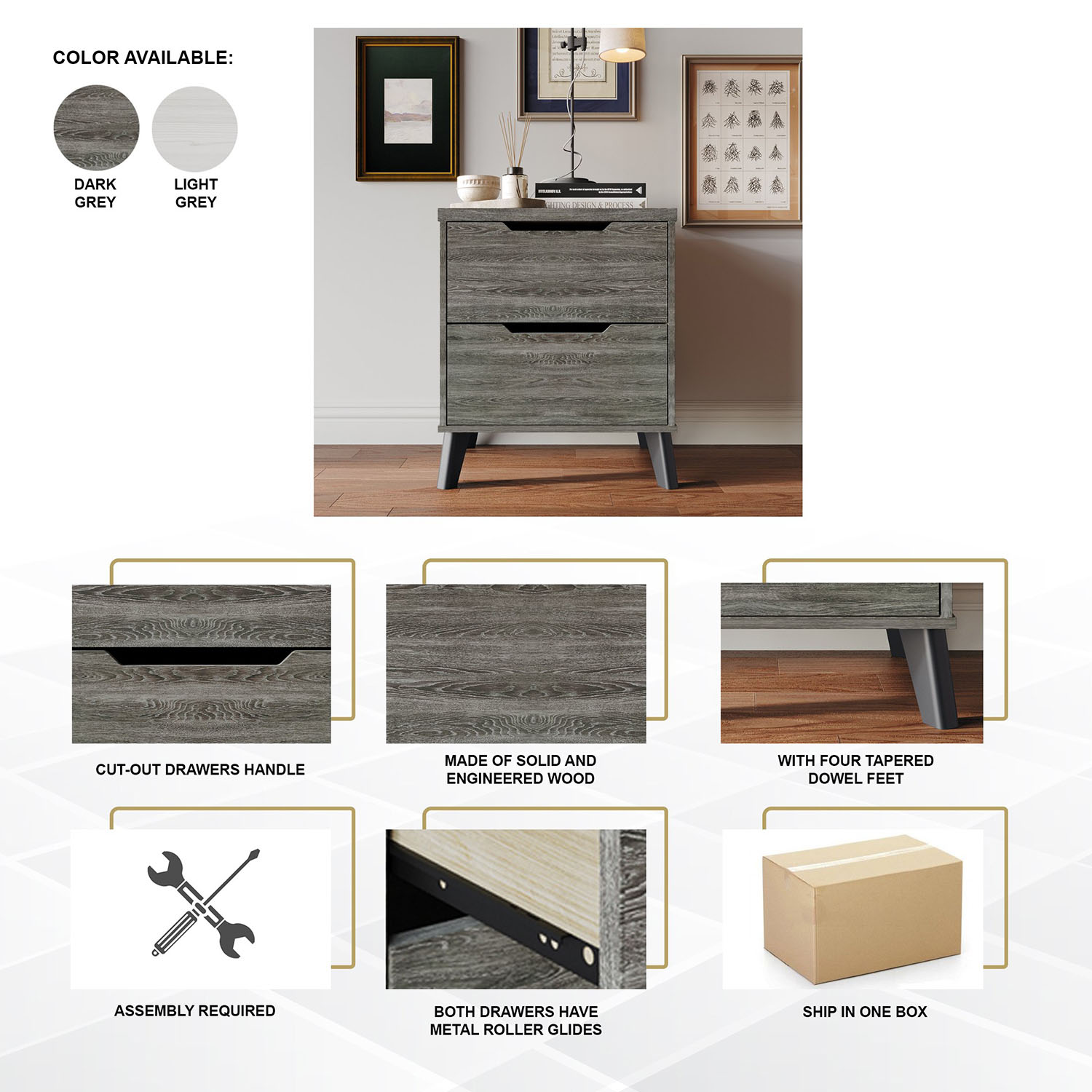 ChaletPosh C90217NS-LGY nightstands - View #9