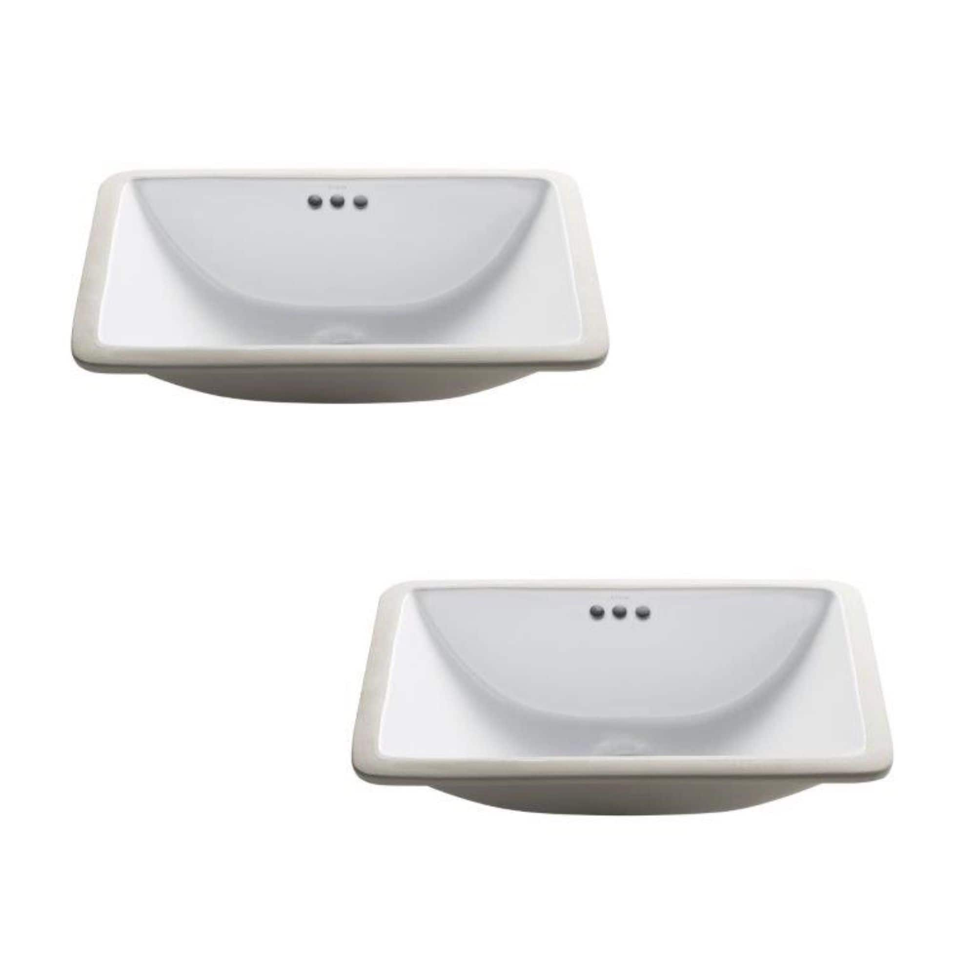 Elavo 20-1/2 in. Oval Porcelain Ceramic Drop-In Top Mount Bathroom Sink in  White with Overflow Drain