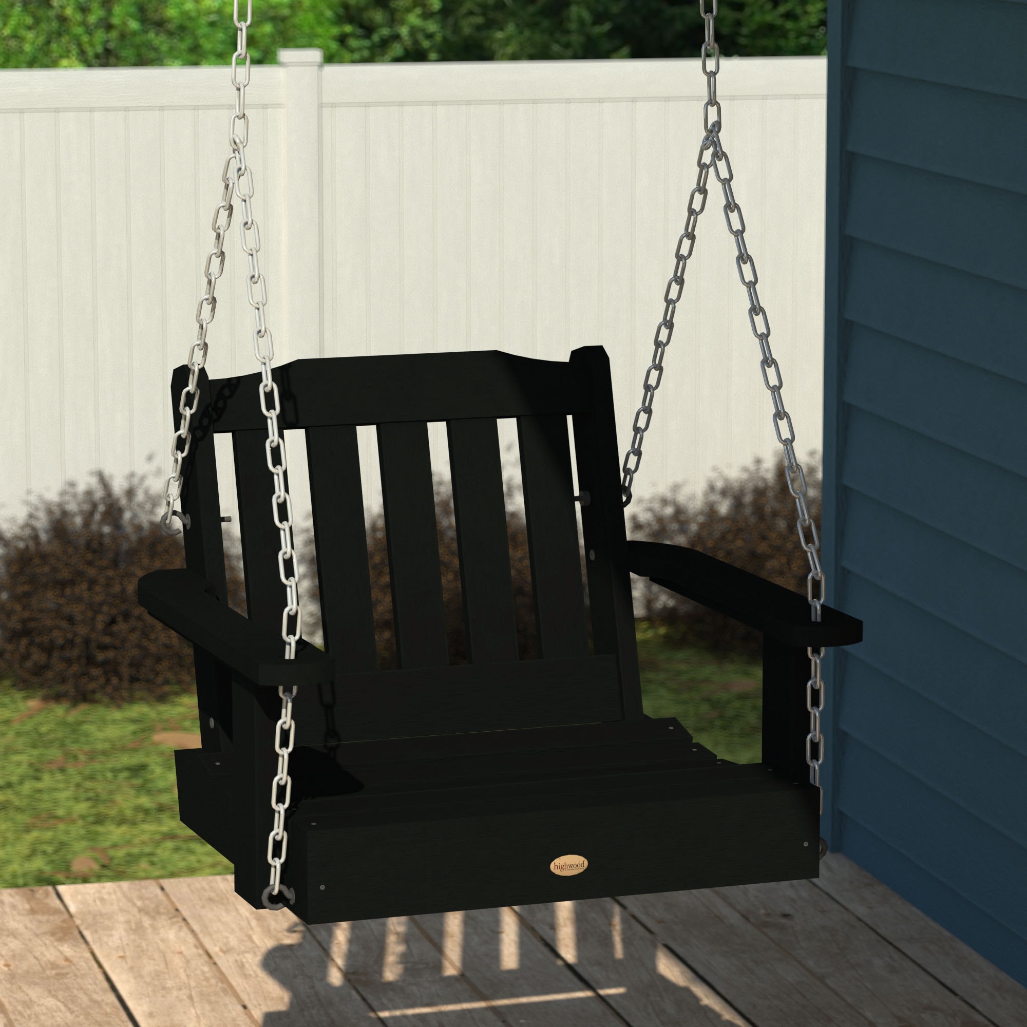 highwood AD-PORL3-BKE The Lehigh 1 -person Black Recycled plastic Outdoor Swing